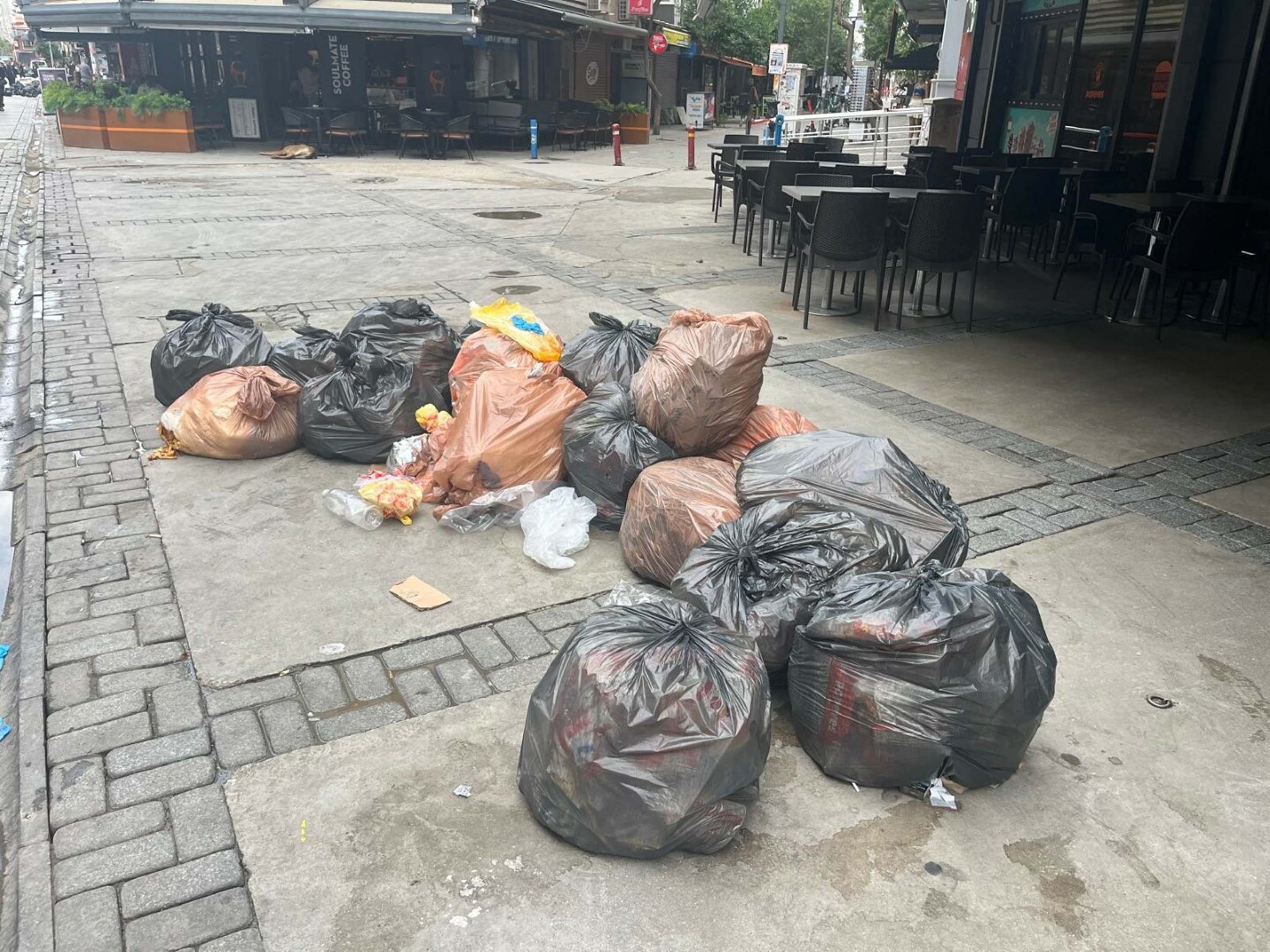 İzmir grev çöp birikintisi