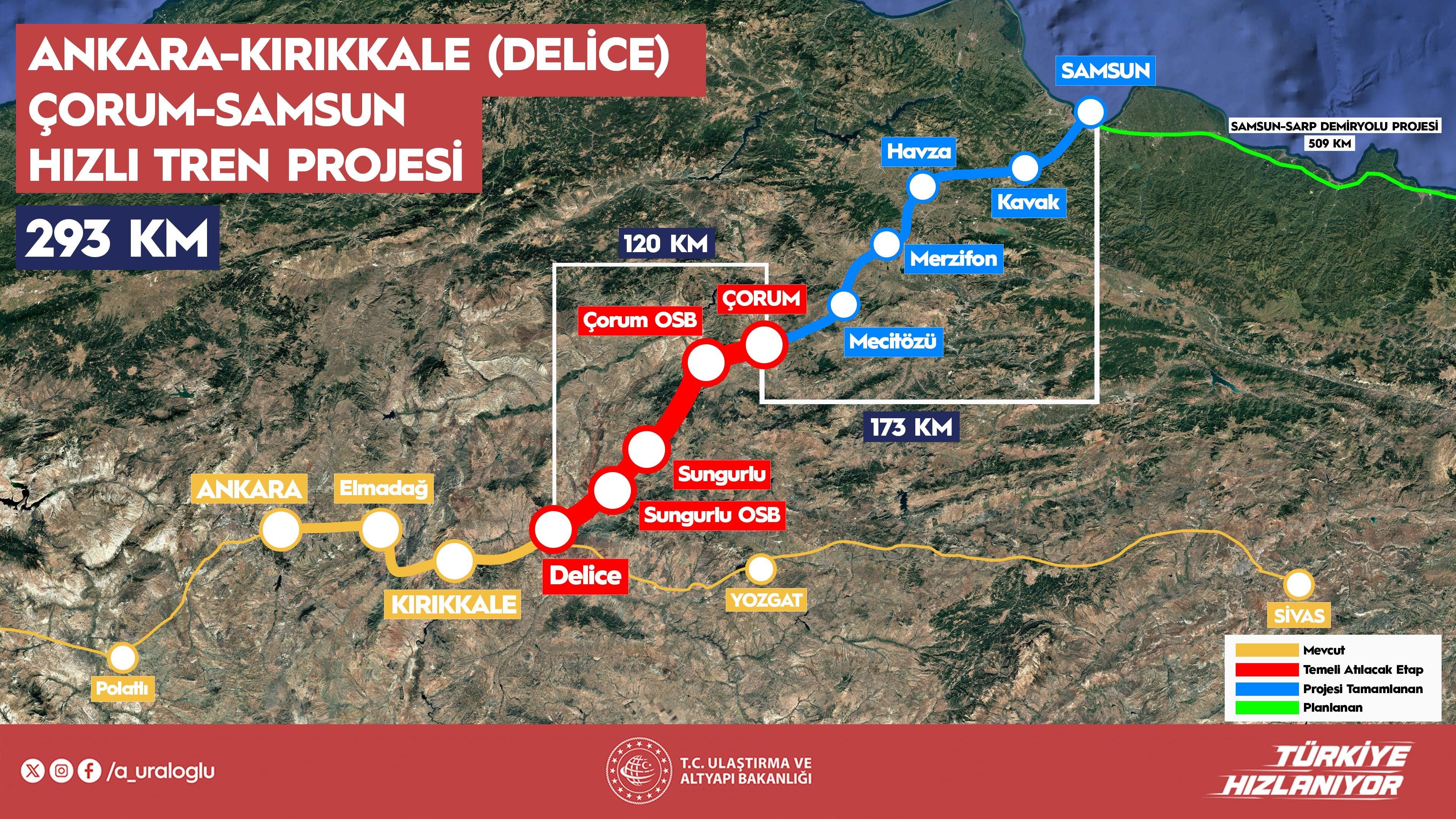 Hızlı Tren Projesi Güzergah Haritası