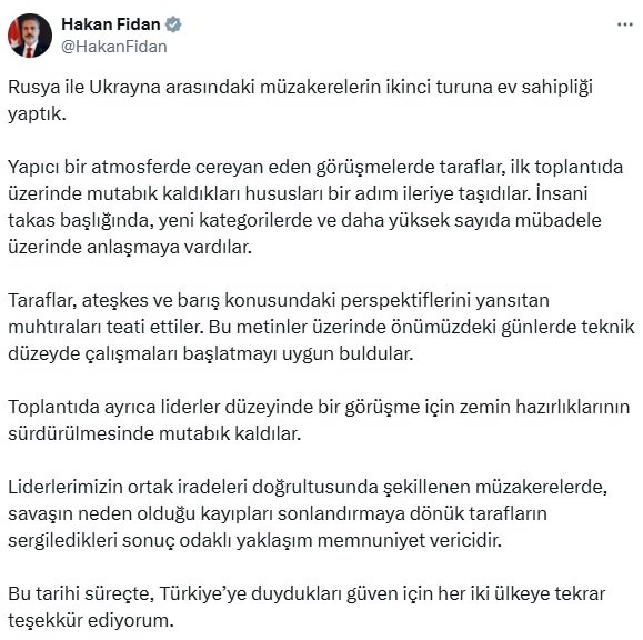 Hakan Fidan Ukrayna-Rusya Müzakereleri