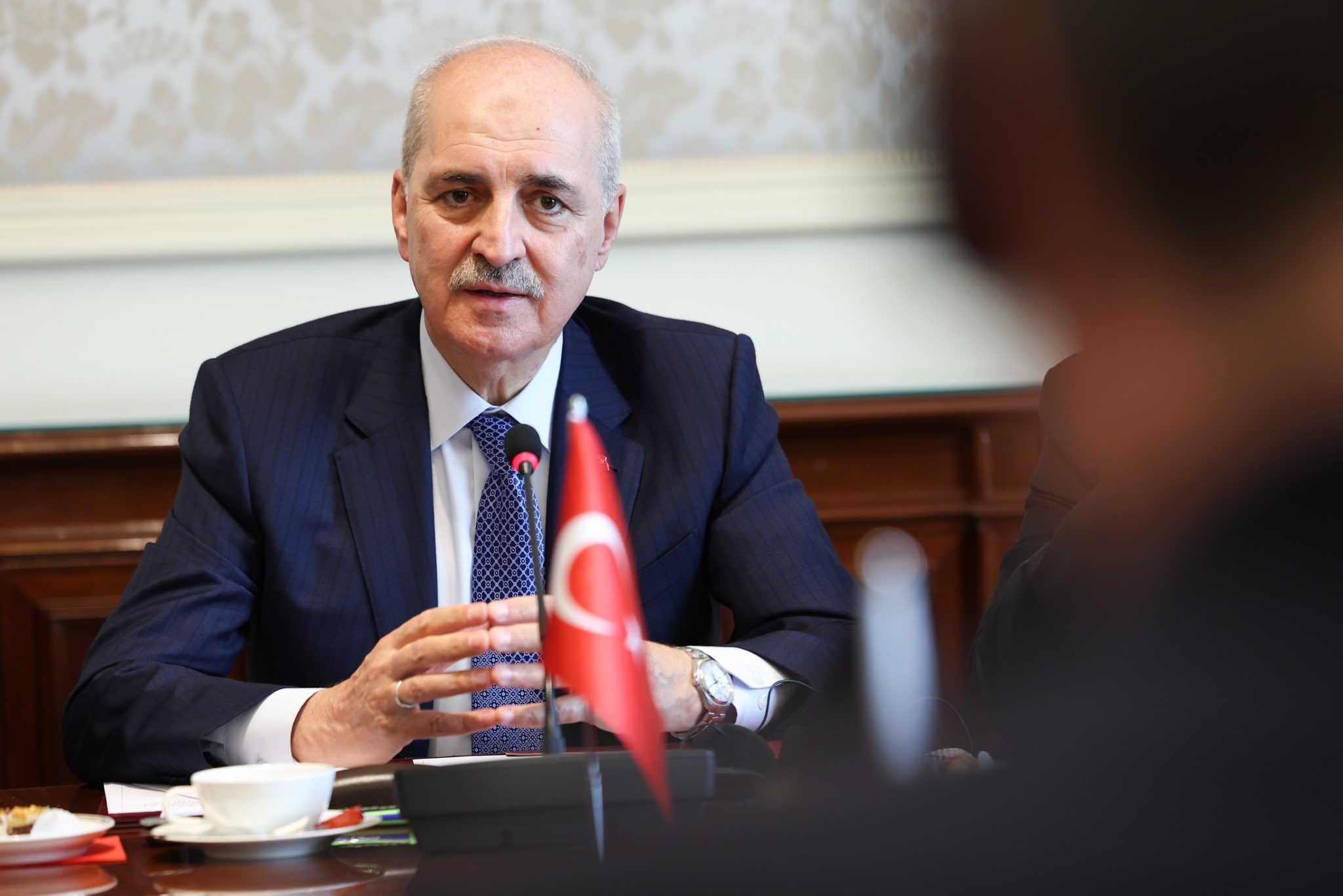 TBMM Başkanı Numan Kurtulmuş ve Belçika Senato Başkanı Vincent Blondel