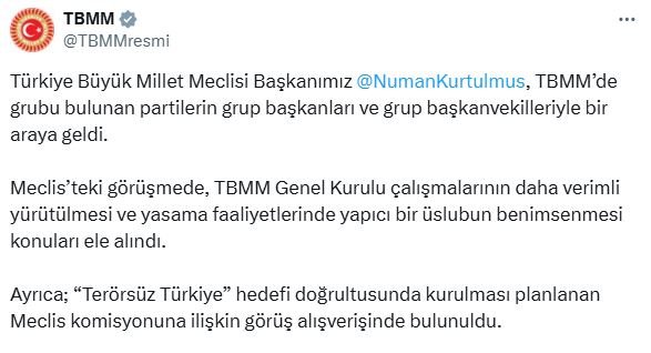 TBMM Başkanı Numan Kurtulmuş