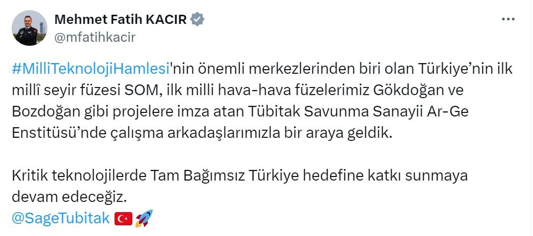 TÜBİTAK SAGE Çalışmaları