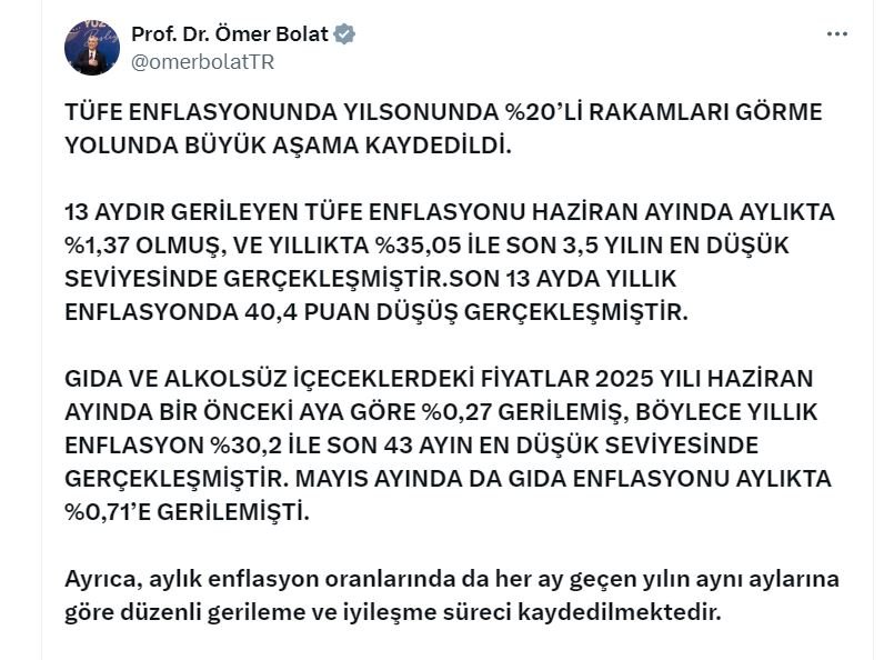 Ticaret Bakanı Ömer Bolat