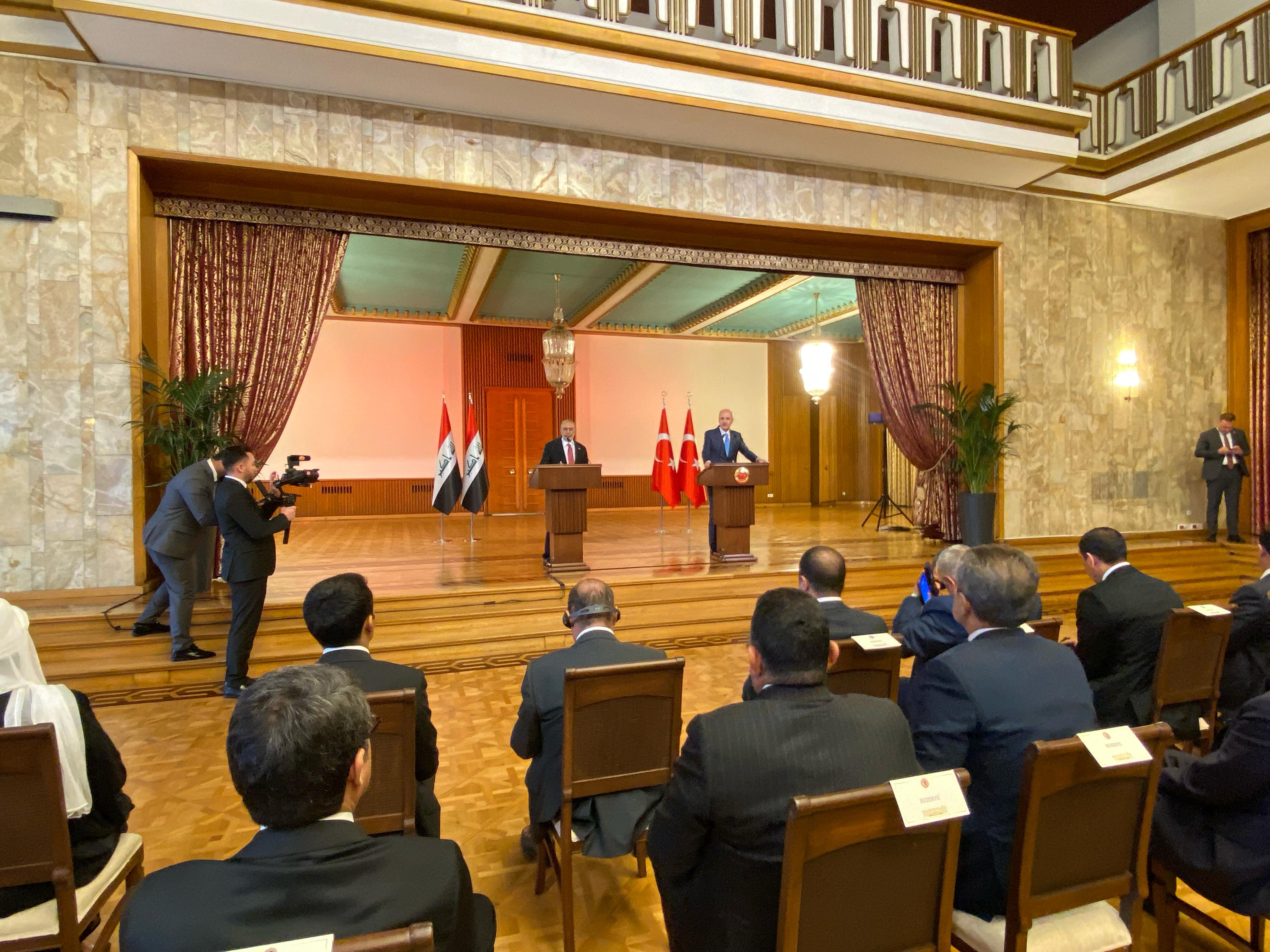 TBMM Başkanı Numan Kurtulmuş ve Irak Temsilciler Meclisi Başkanı Mahmud Meşhedani