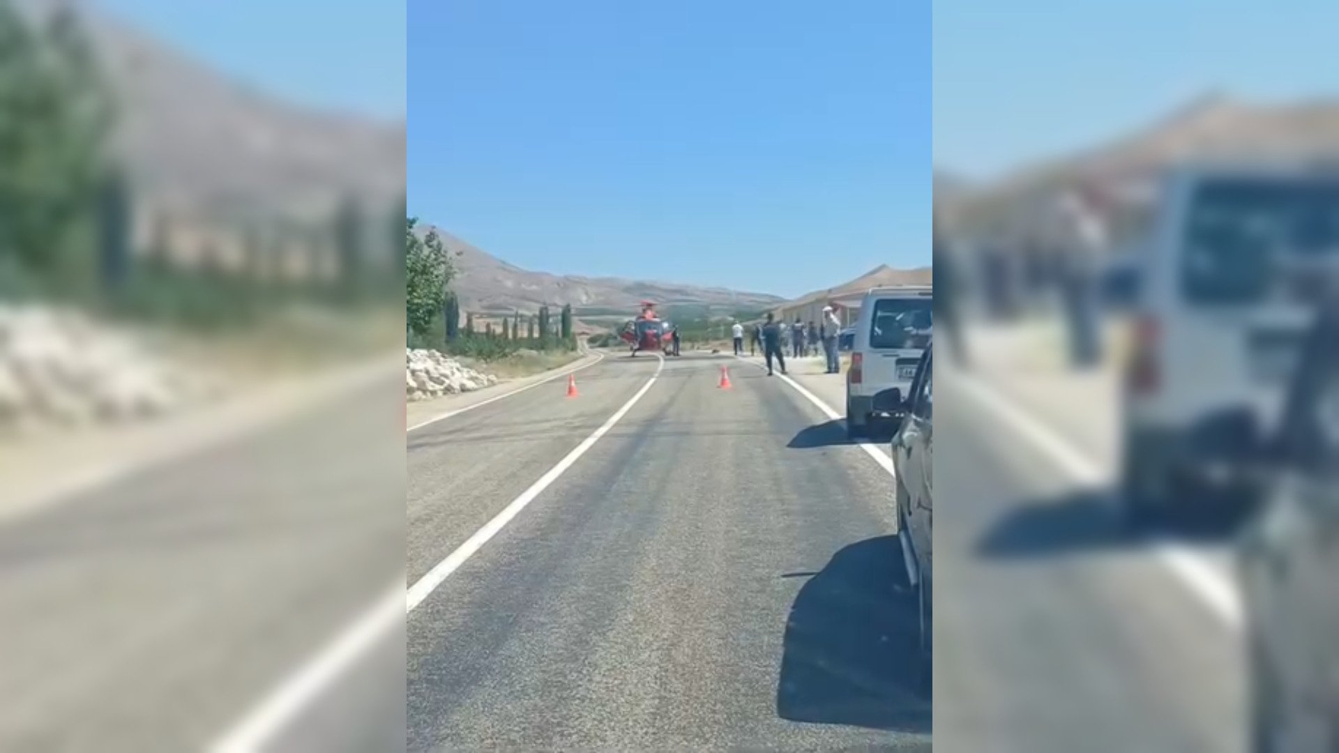 Ambulans Helikopter Karayoluna İniş