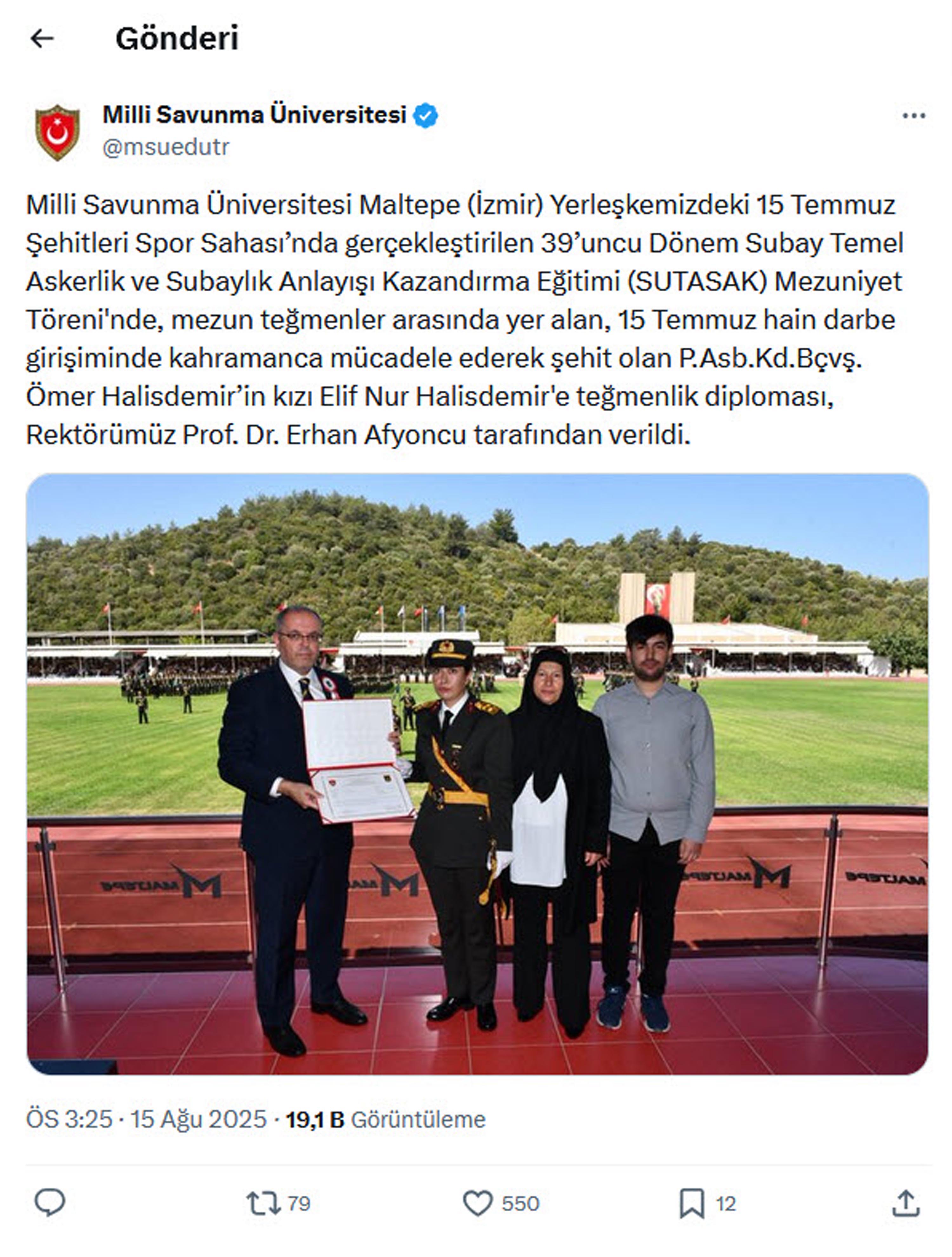 Elif Nur Halisdemir Mezuniyet Töreninde