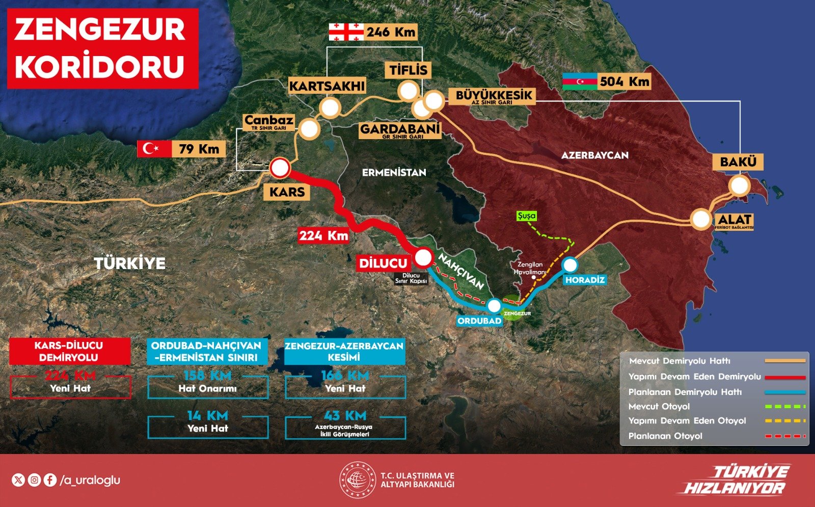 Kars-Iğdır Demiryolu Proje Haritası