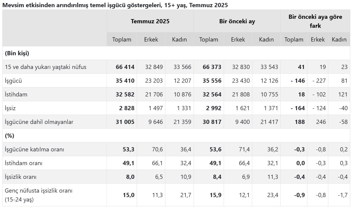 TÜİK İşsizlik Verileri