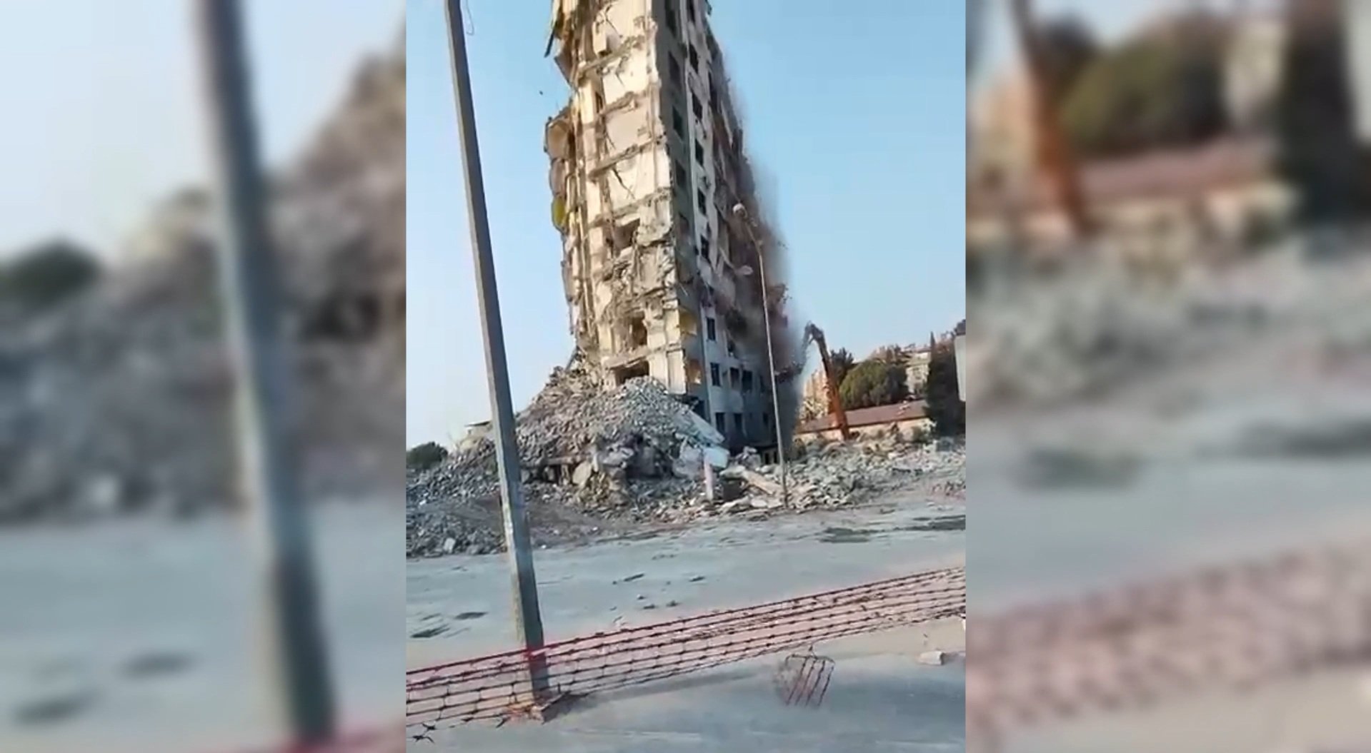 Bina yıkımı operatör kurtulma anı
