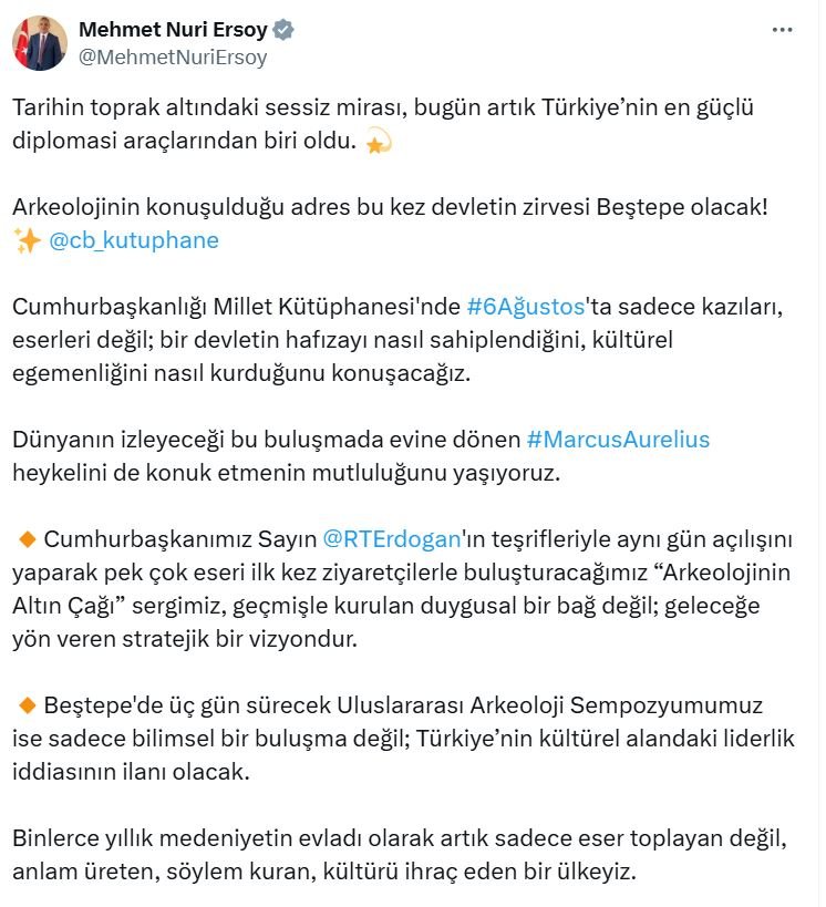 Kültür ve Turizm Bakanı Mehmet Nuri Ersoy