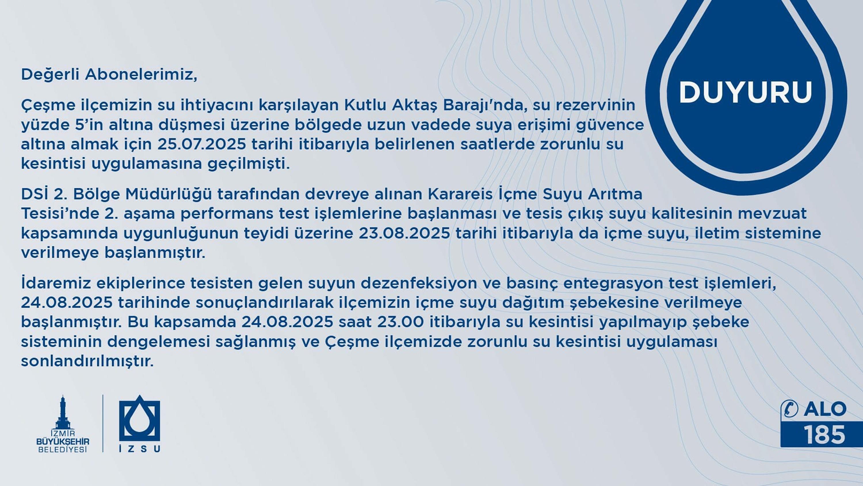 İZSU ekipleri çalışmaları