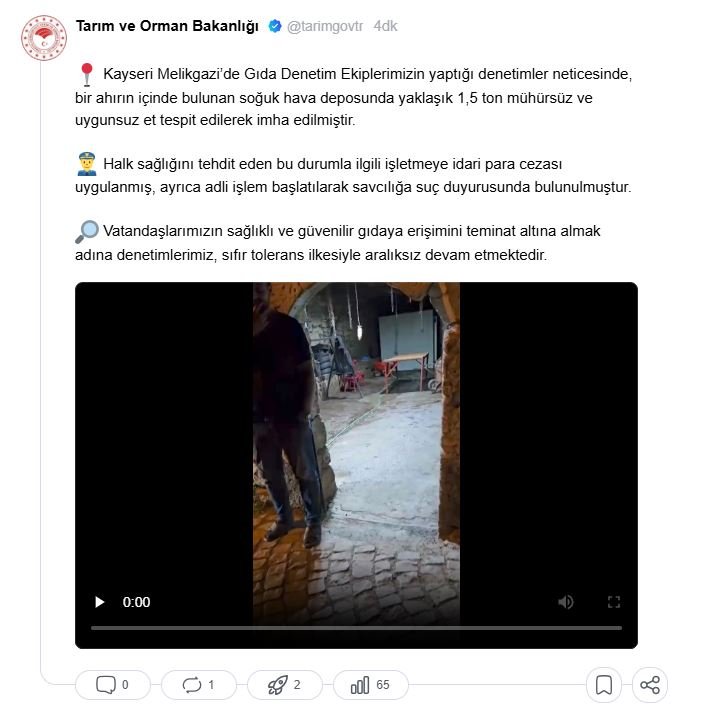 Kayseri uygunsuz et operasyonu
