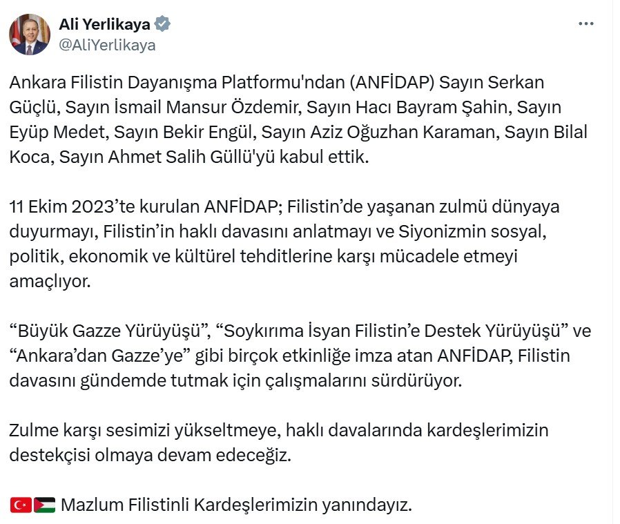 Ali Yerlikaya ANFİDAP heyeti
