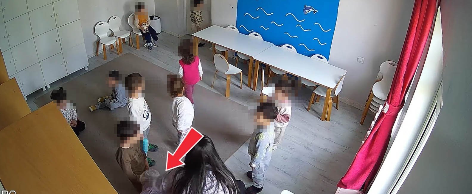 Kreşte çocuklara kötü muamele görüntüleri