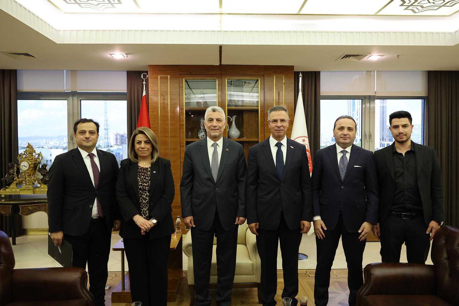 Filistin Büyükelçisi Mustafa Ticaret Bakanı Bolat veda ziyareti