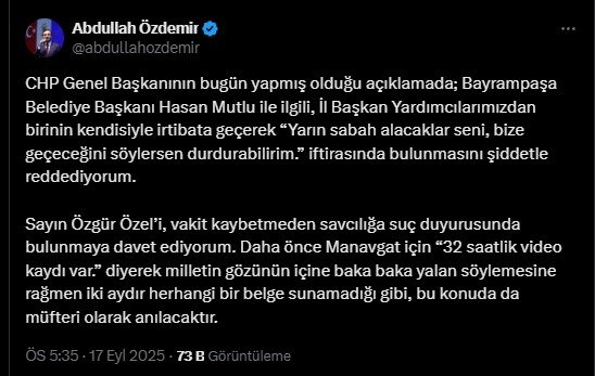 Abdullah Özdemir AK Parti İstanbul İl Başkanı