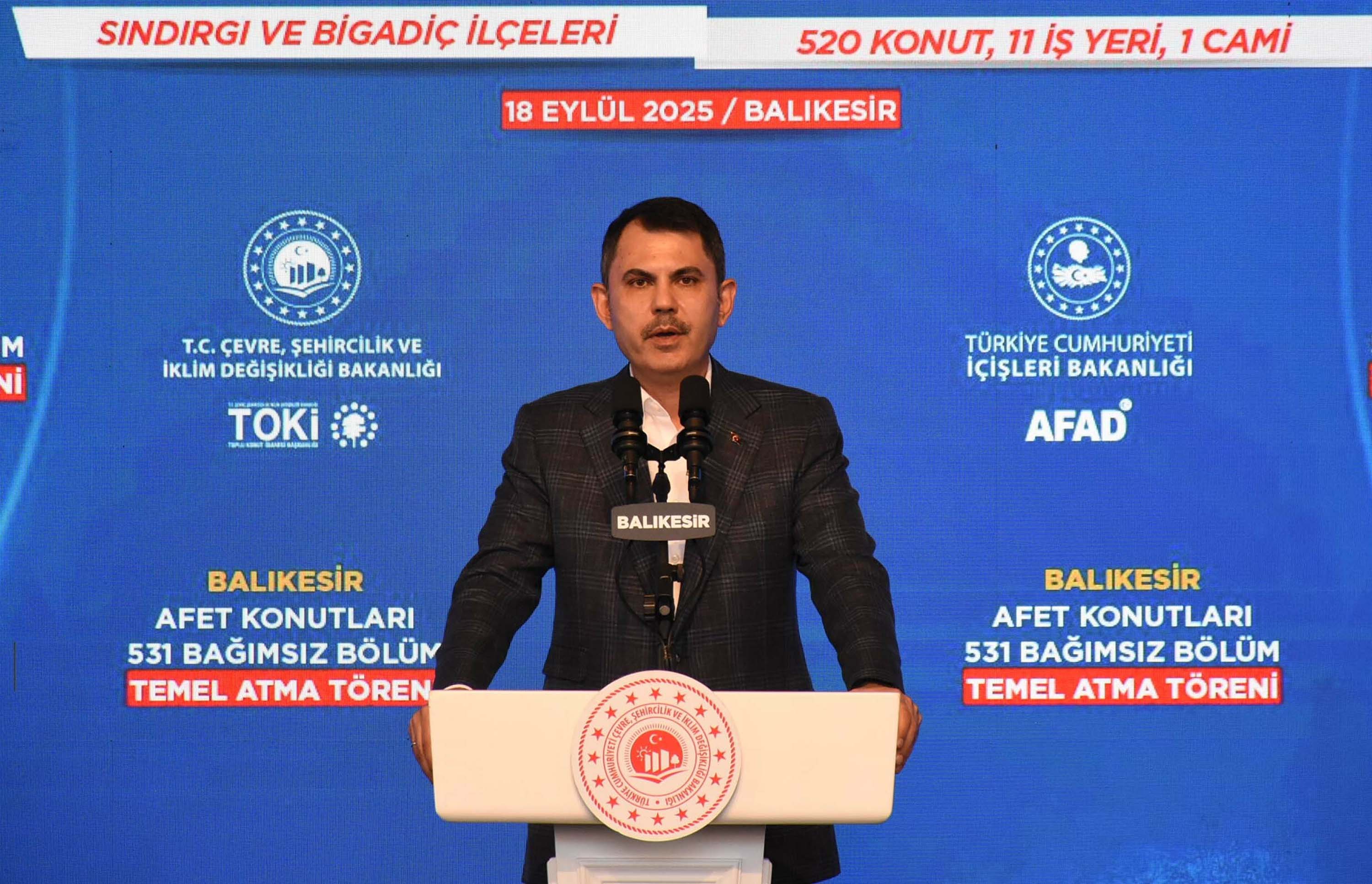 Bakan Murat Kurum Sındırgı temel atma töreni