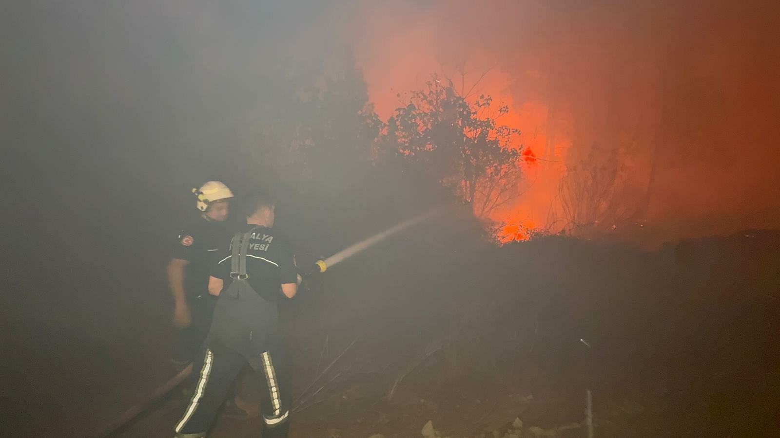 Antalya Aksu yangın söndürme çalışmaları