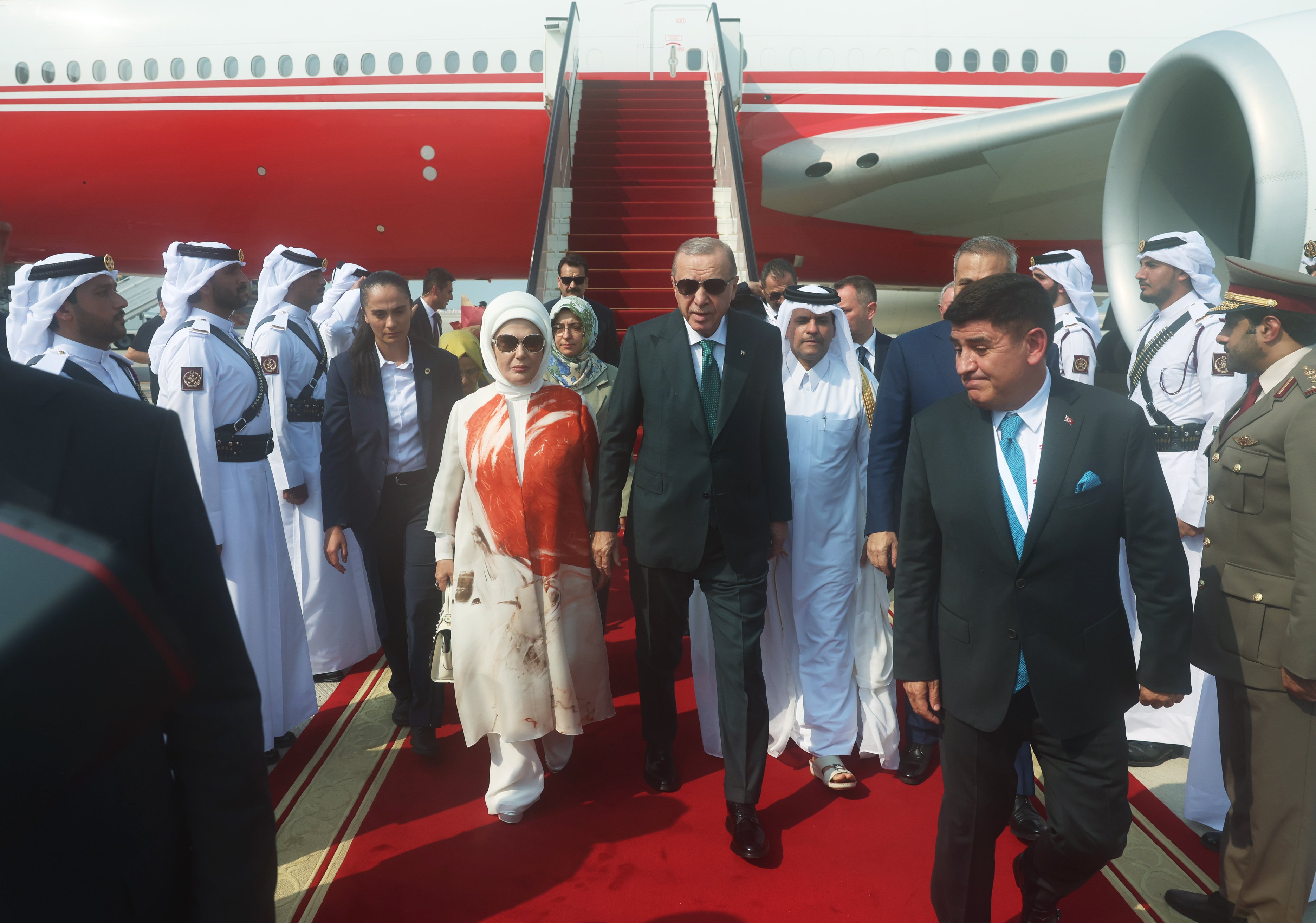 Cumhurbaşkanı Erdoğan Doha karşılaması