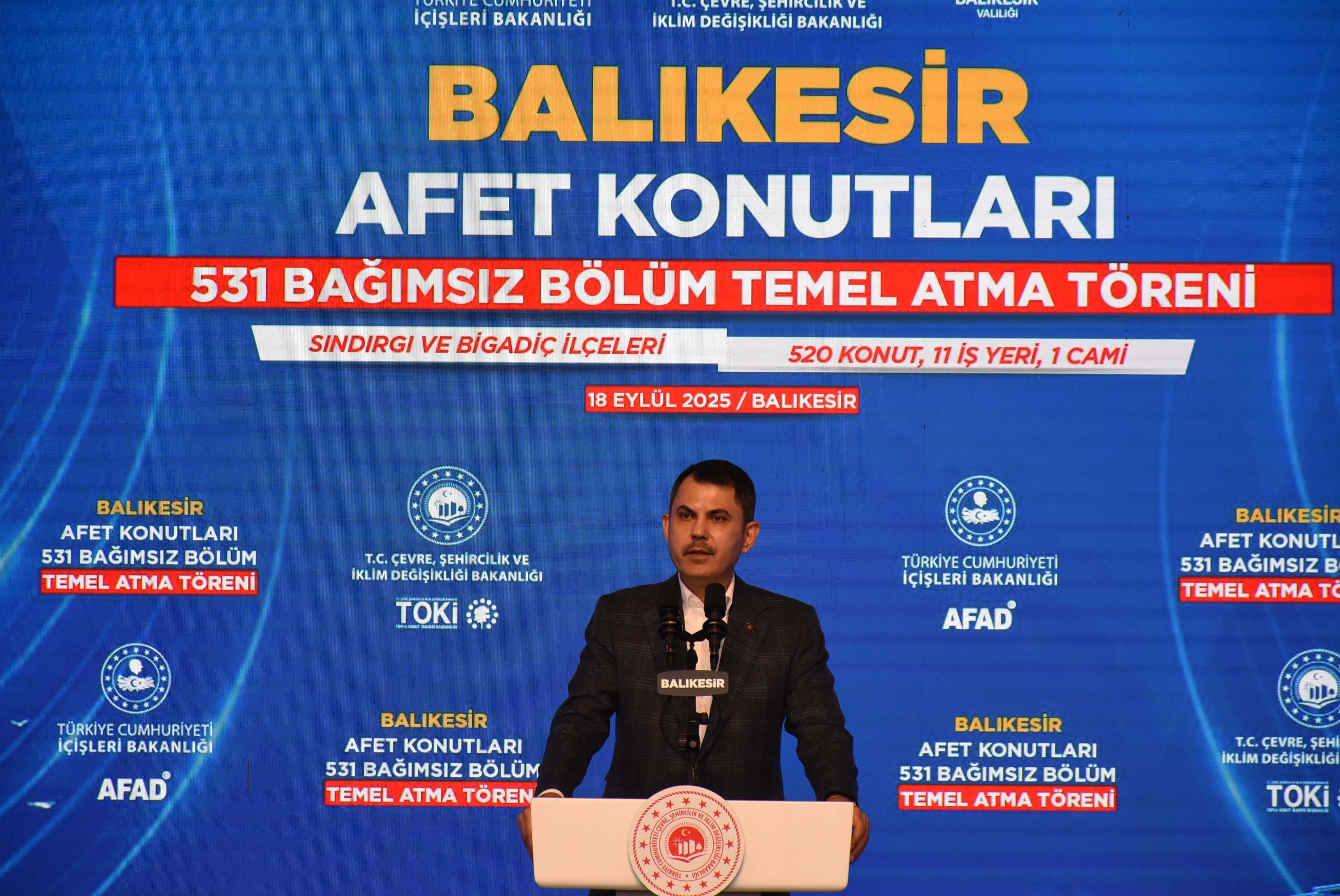 Sındırgı deprem konutları temel atma töreni