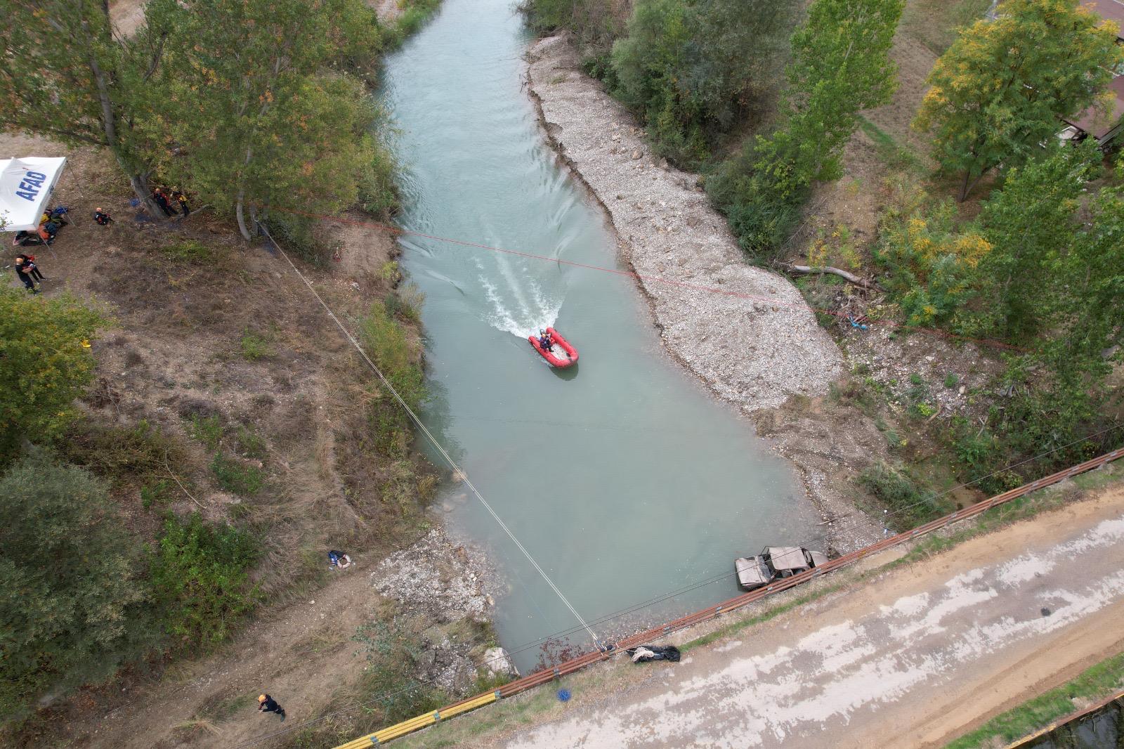 Karabük sel tatbikatı kurtarma