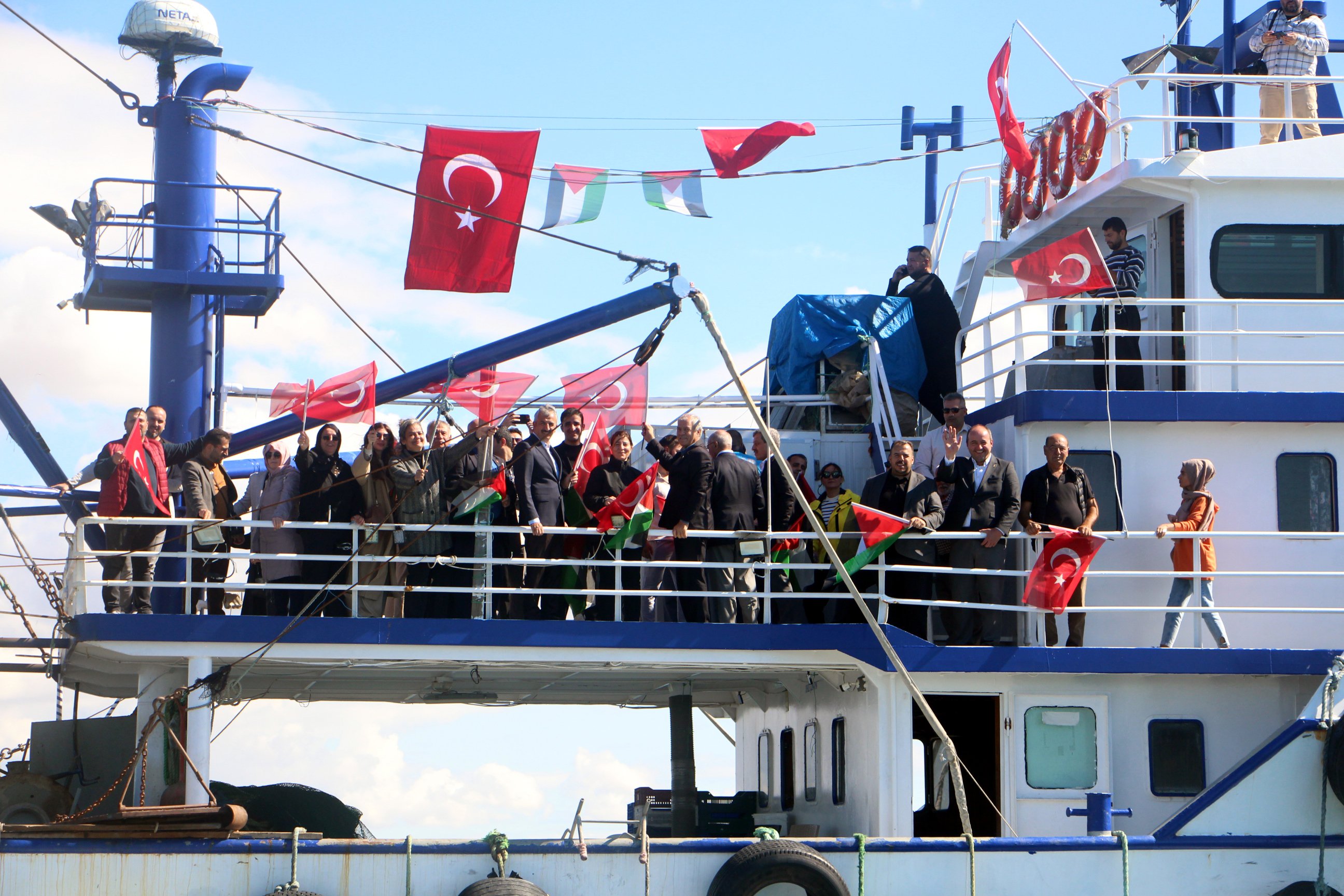 Filistin Bayraklı Tekneler