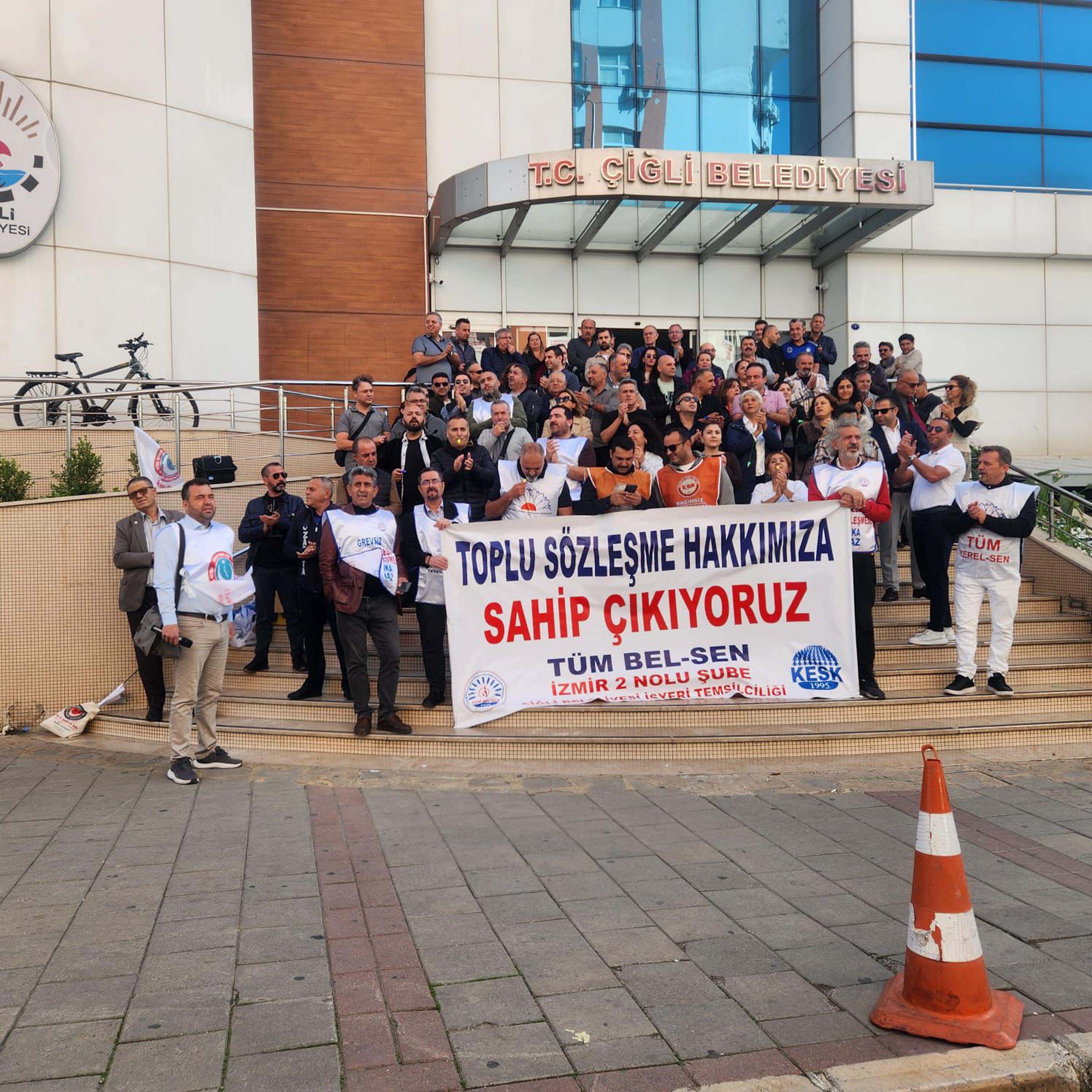 Çiğli Belediyesi Tüm Bel-Sen eylemi