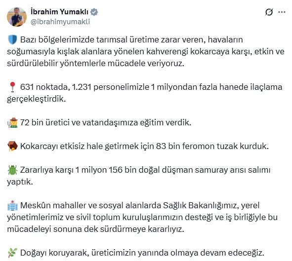 İbrahim Yumaklı Kahverengi Kokarca Mücadelesi