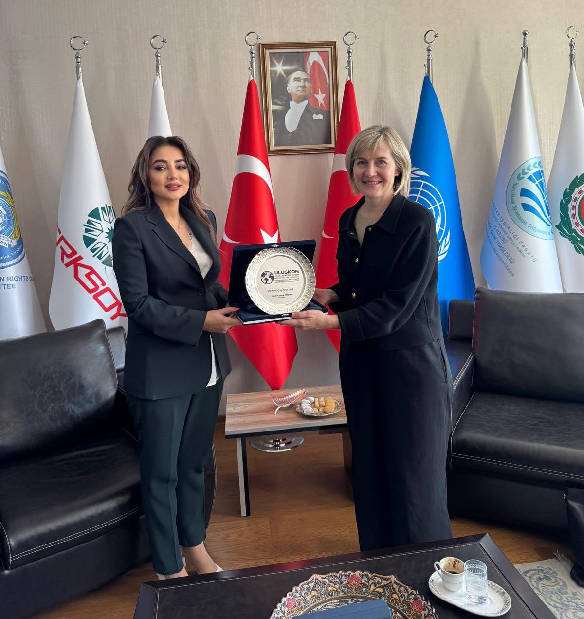 Estonya Büyükelçisi Treier ULUSKON Başkanı Atasoy ziyareti
