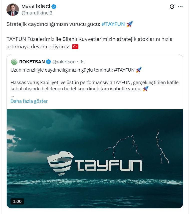 TAYFUN Füze Sistemi Türk Savunma Sanayii