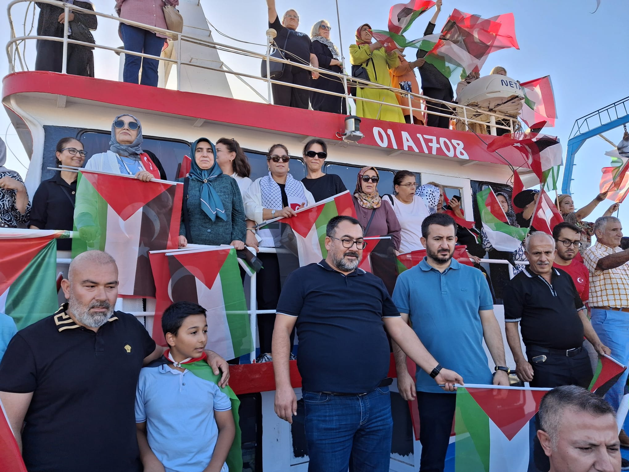 Karataş Limanı Sumud Filosu protestosu