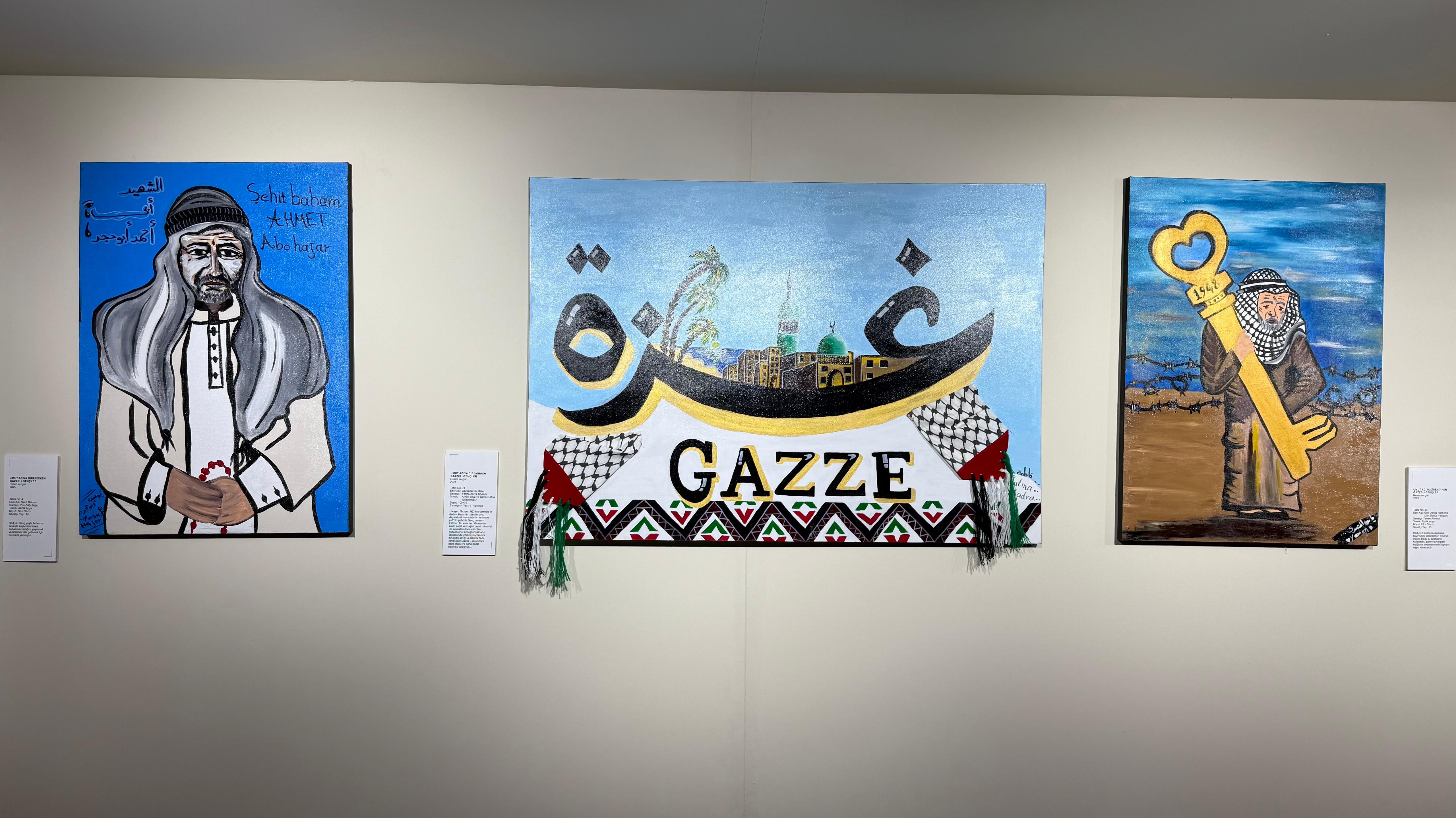 Filistinli öğrenciler resim sergisi