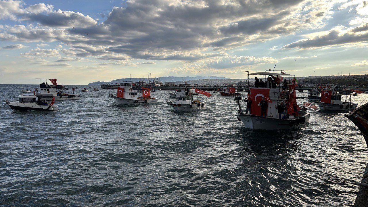 Tekirdağ Sumud Filosu destek mitingi
