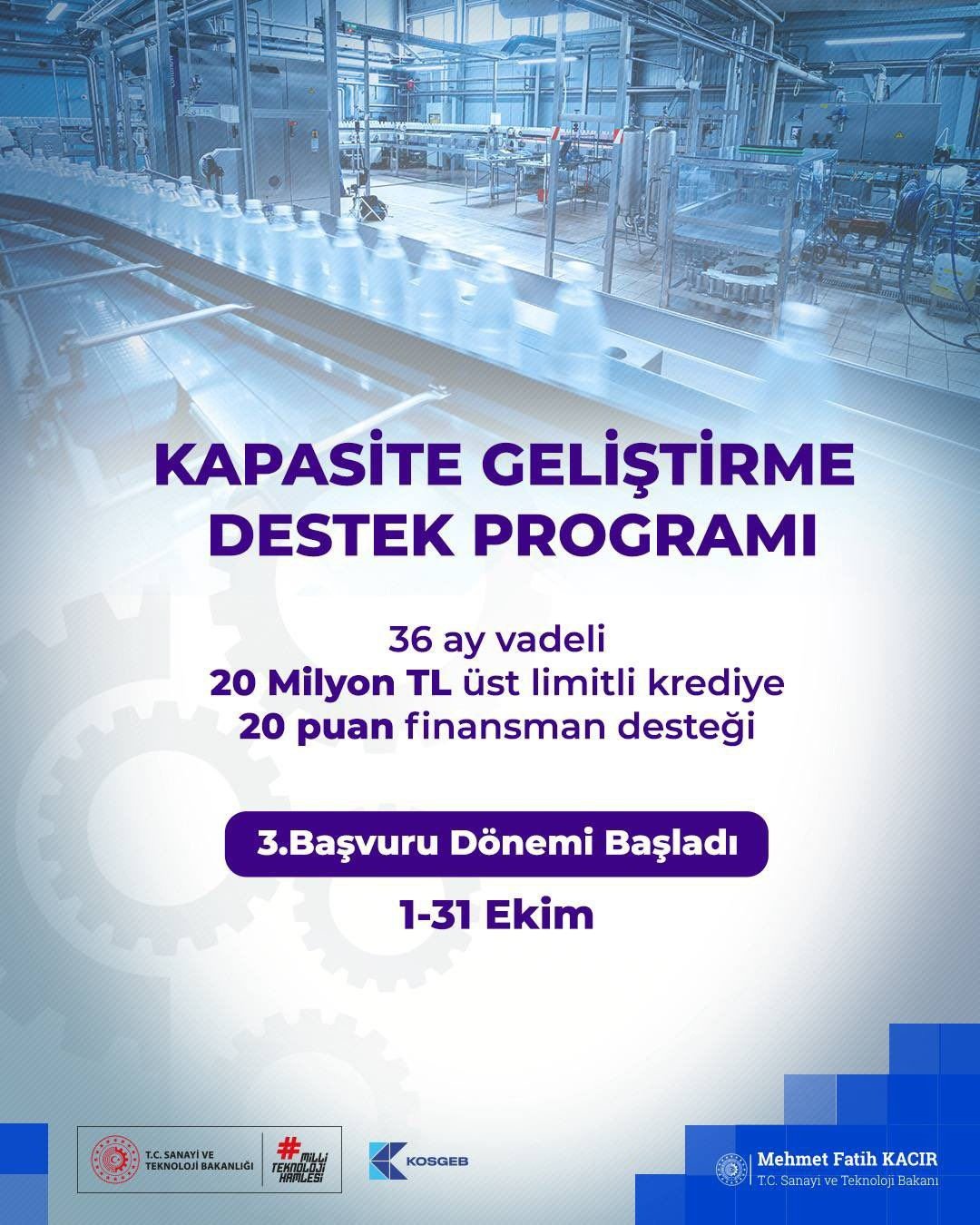 Mehmet Fatih Kacır KOSGEB KOBİ destek