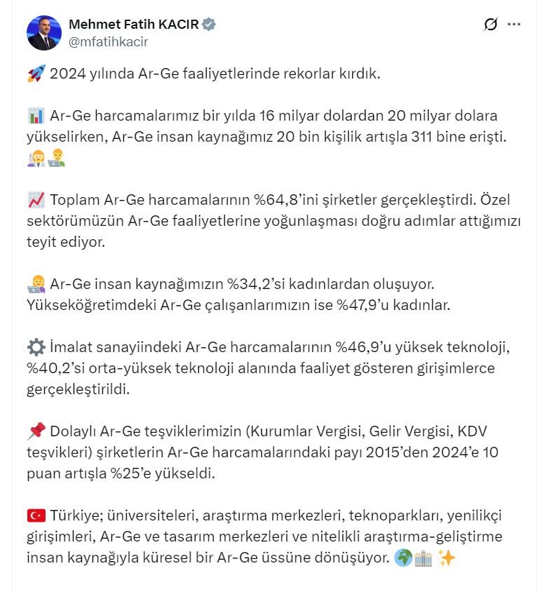 Sanayi ve Teknoloji Bakanlığı Ar-Ge çalışmaları