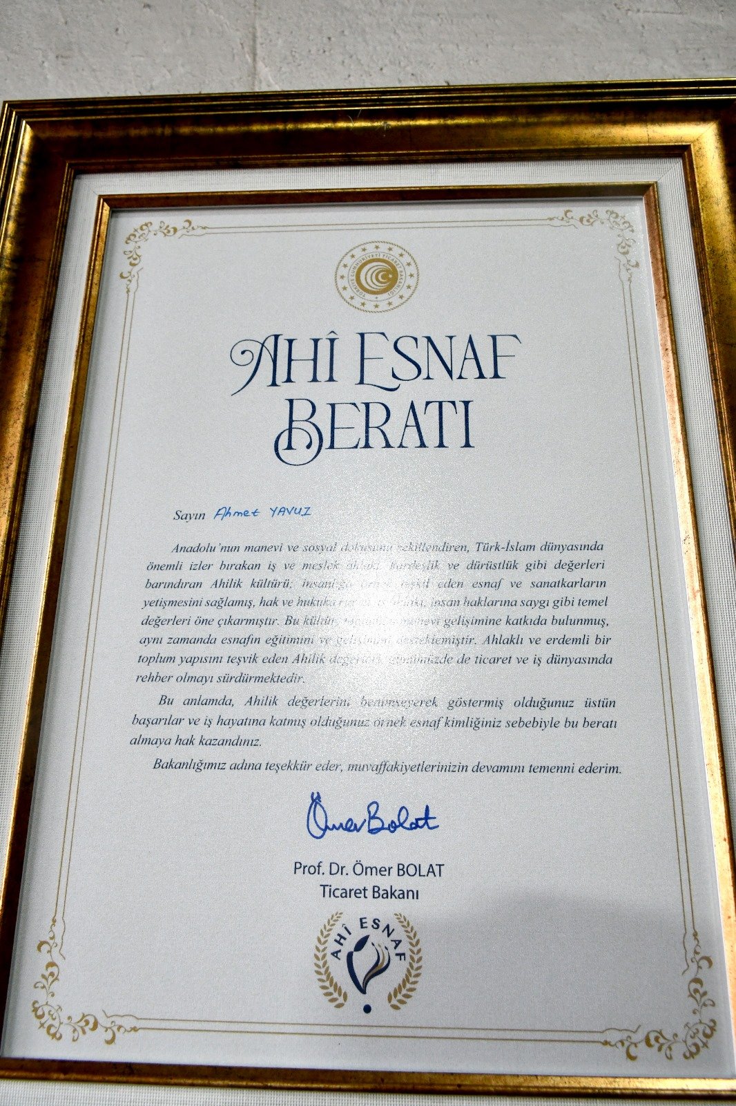 Ahmet Yavuz mesleğini icra ederken
