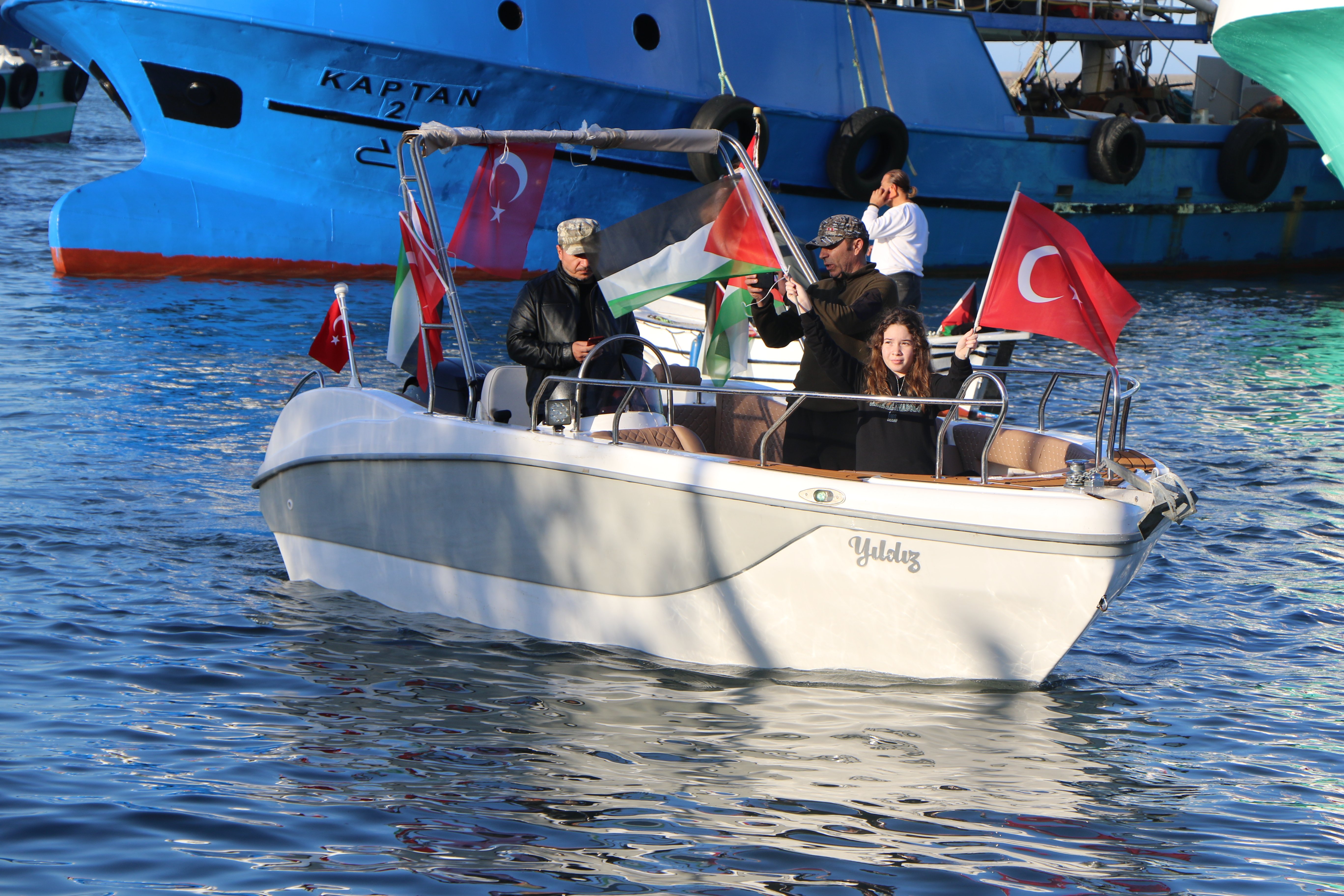 Samsun Filistin destek bayraklar