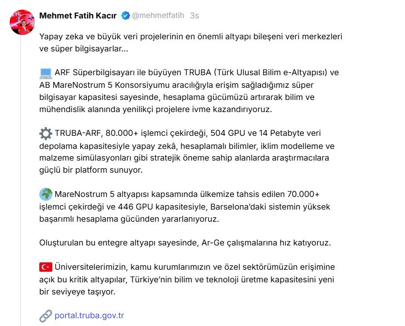 Süper Bilgisayar Teknoloji Altyapısı