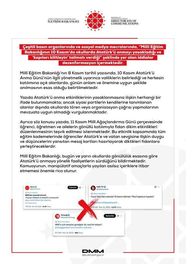 DMM Milli Eğitim Bakanlığı Atatürk Anma