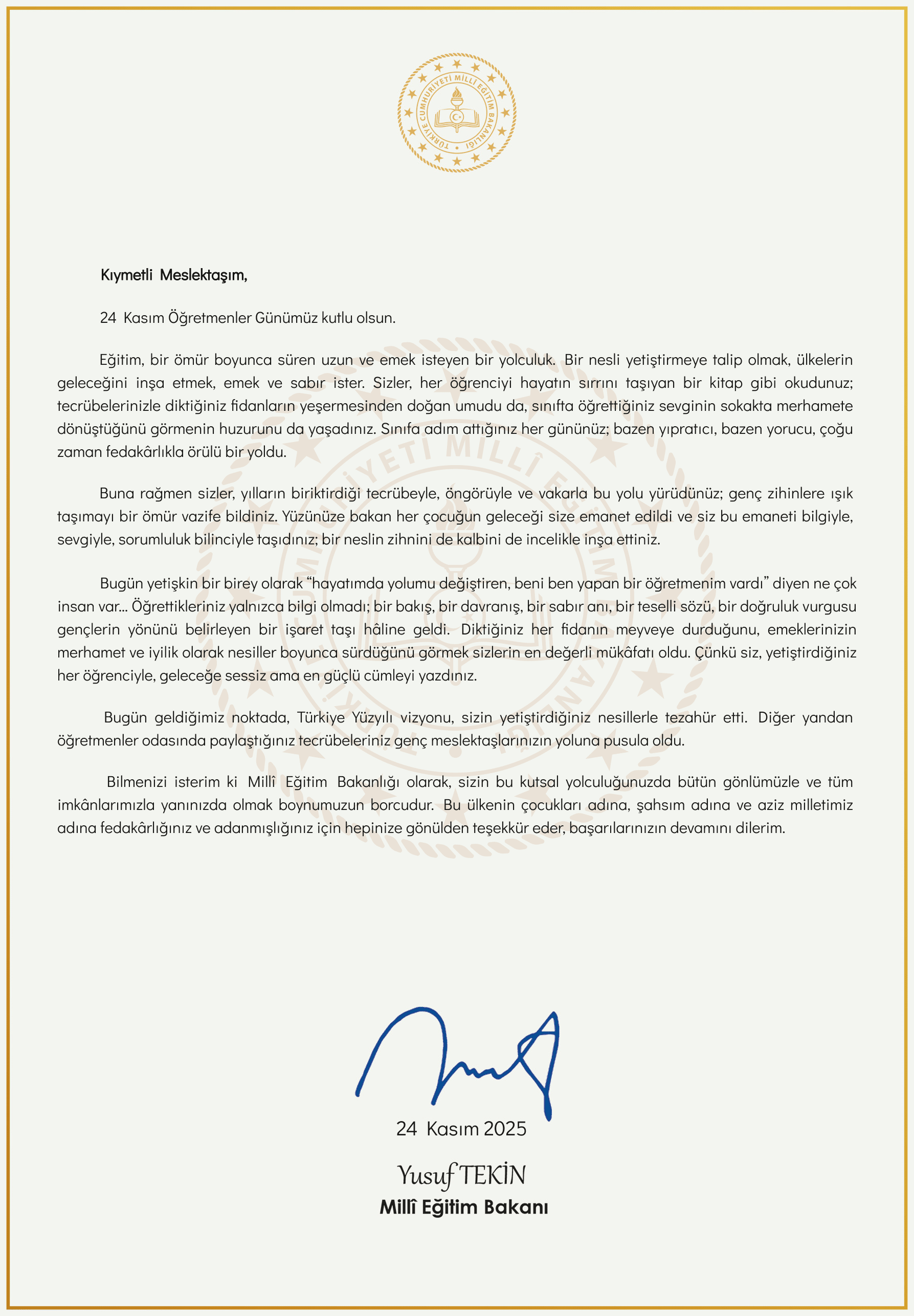 Milli Eğitim Bakanı Yusuf Tekin