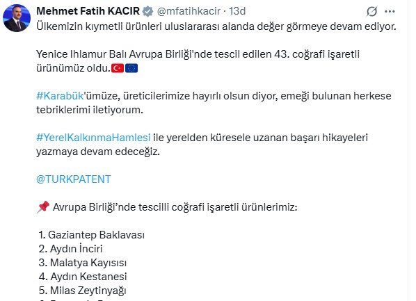 Yenice Ihlamur Balı AB Coğrafi İşaret