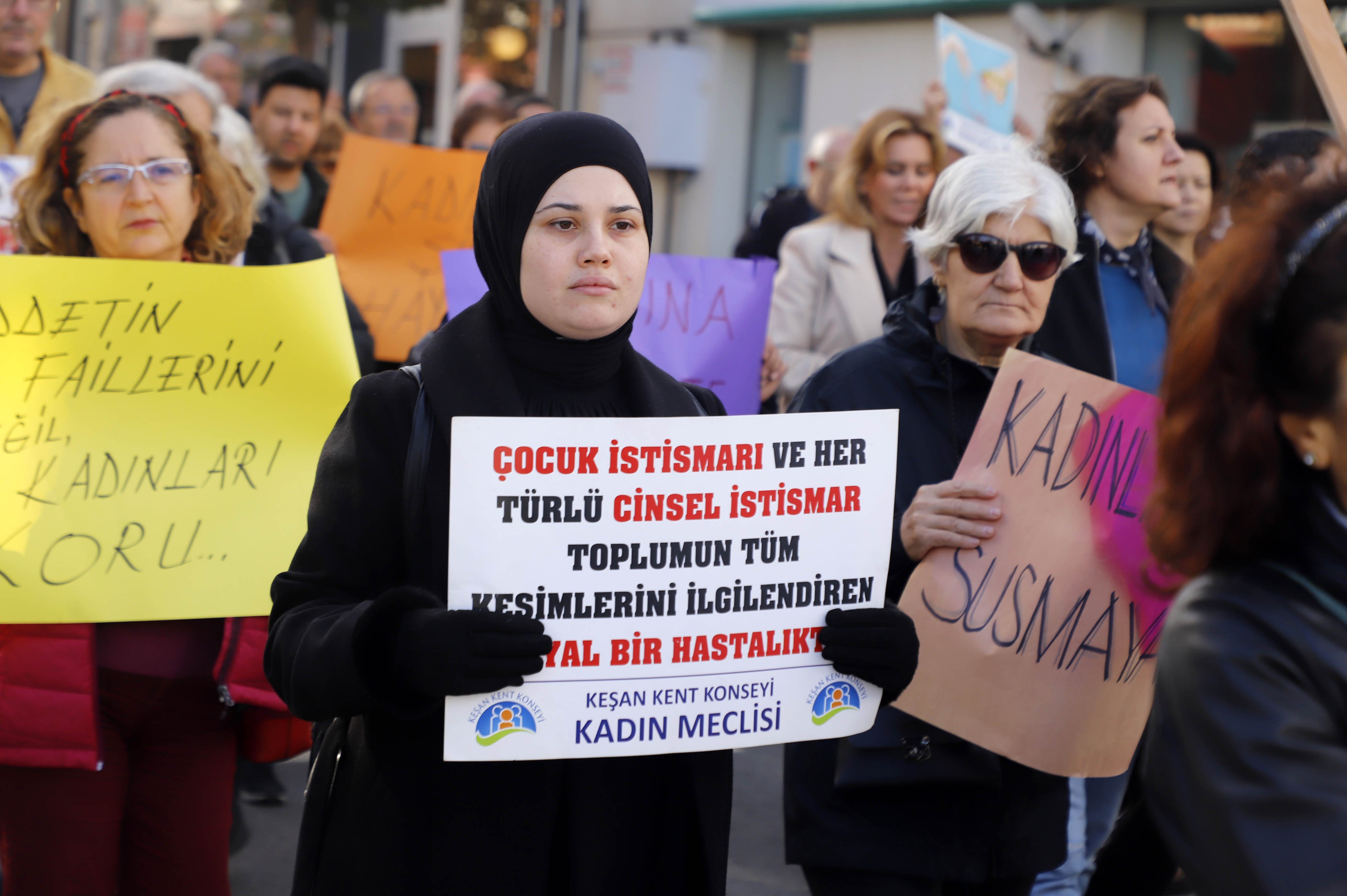 Keşan Kadın Yürüyüşü Pankartlar