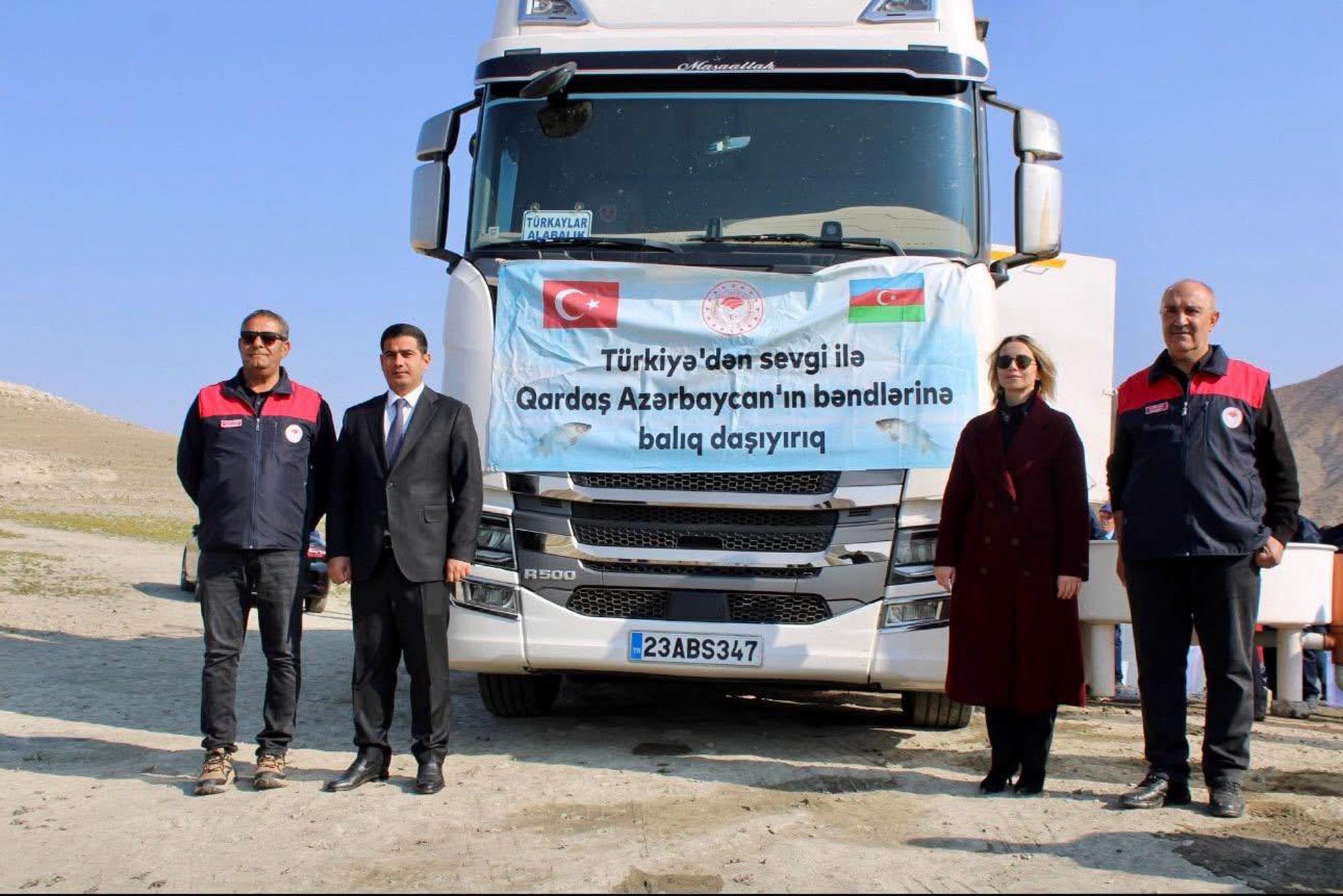 Haydar Aliyev Göleti sazan balığı bırakma töreni