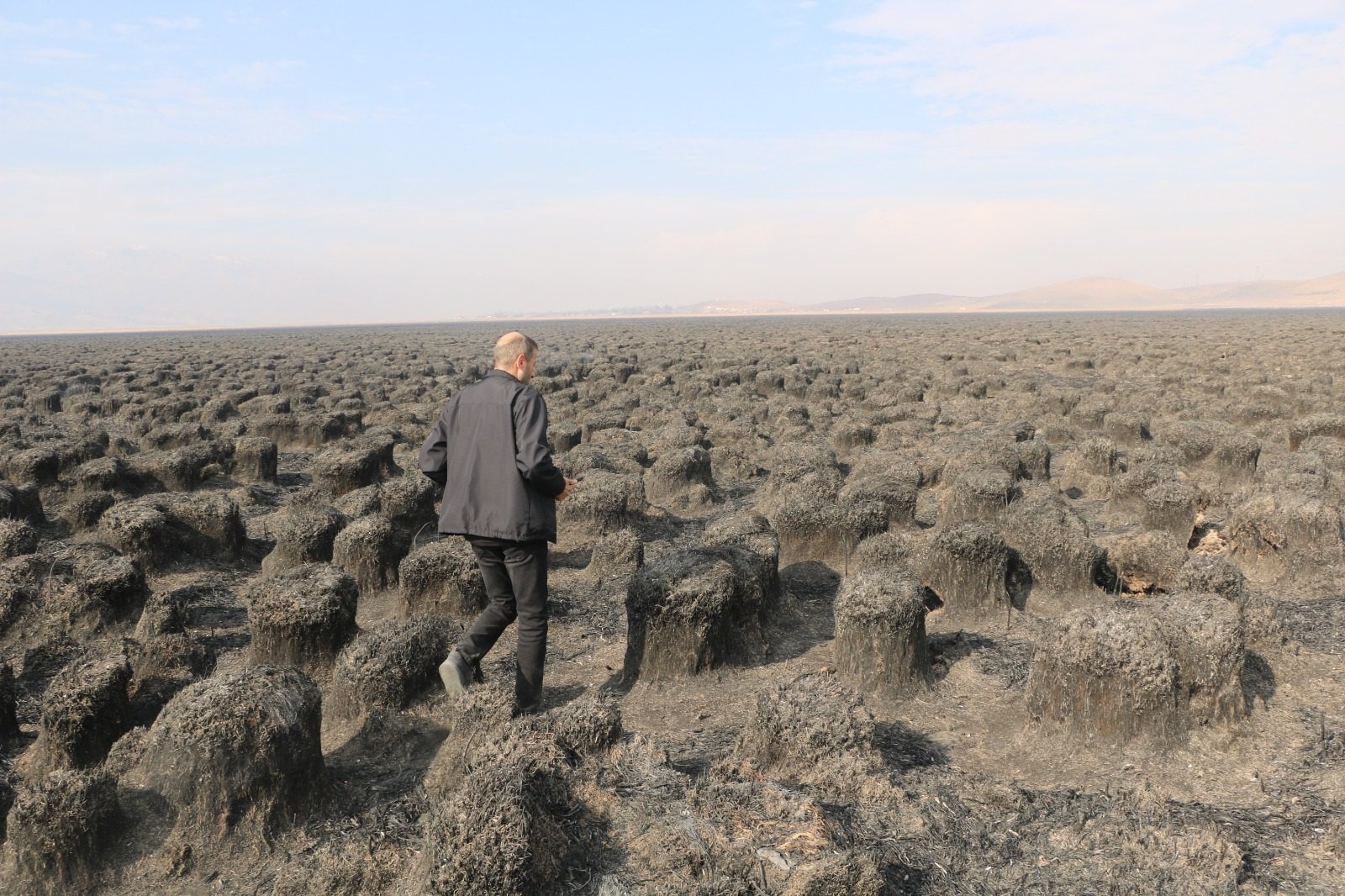 Nehil Sazlığı yangın söndürme çalışmaları