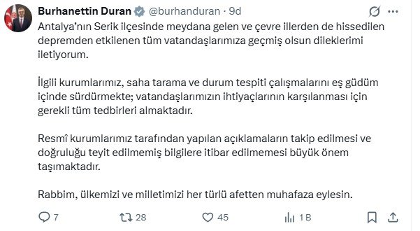 Antalya Serik Deprem İçişleri Bakanı Ali Yerlikaya
