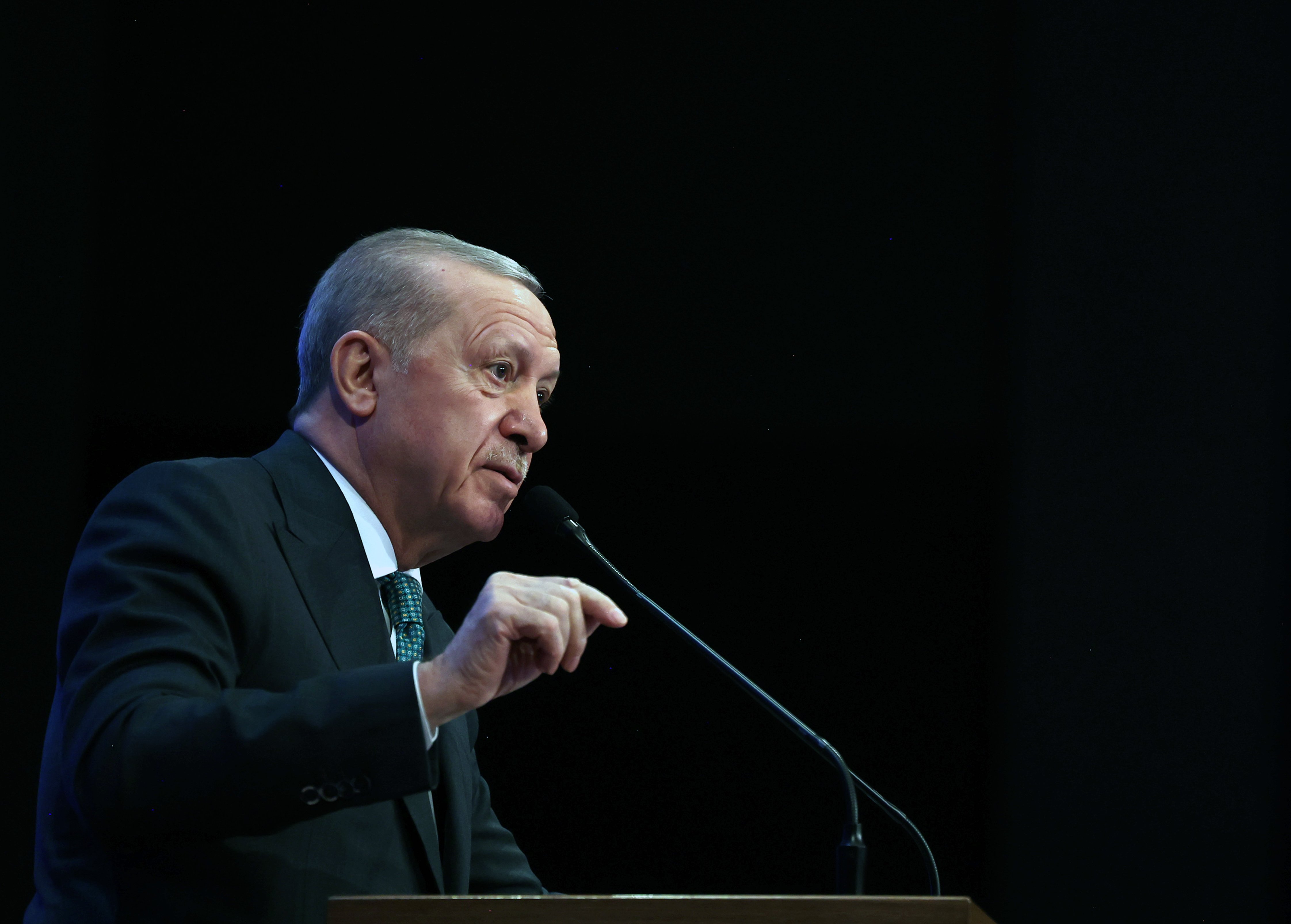 Cumhurbaşkanı Erdoğan konuşma yaparken