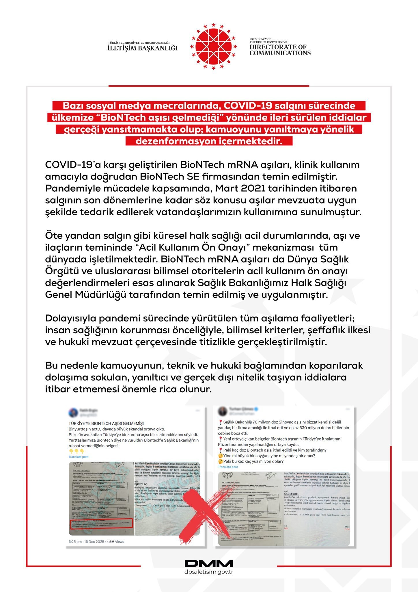 DMM BioNTech Açıklaması