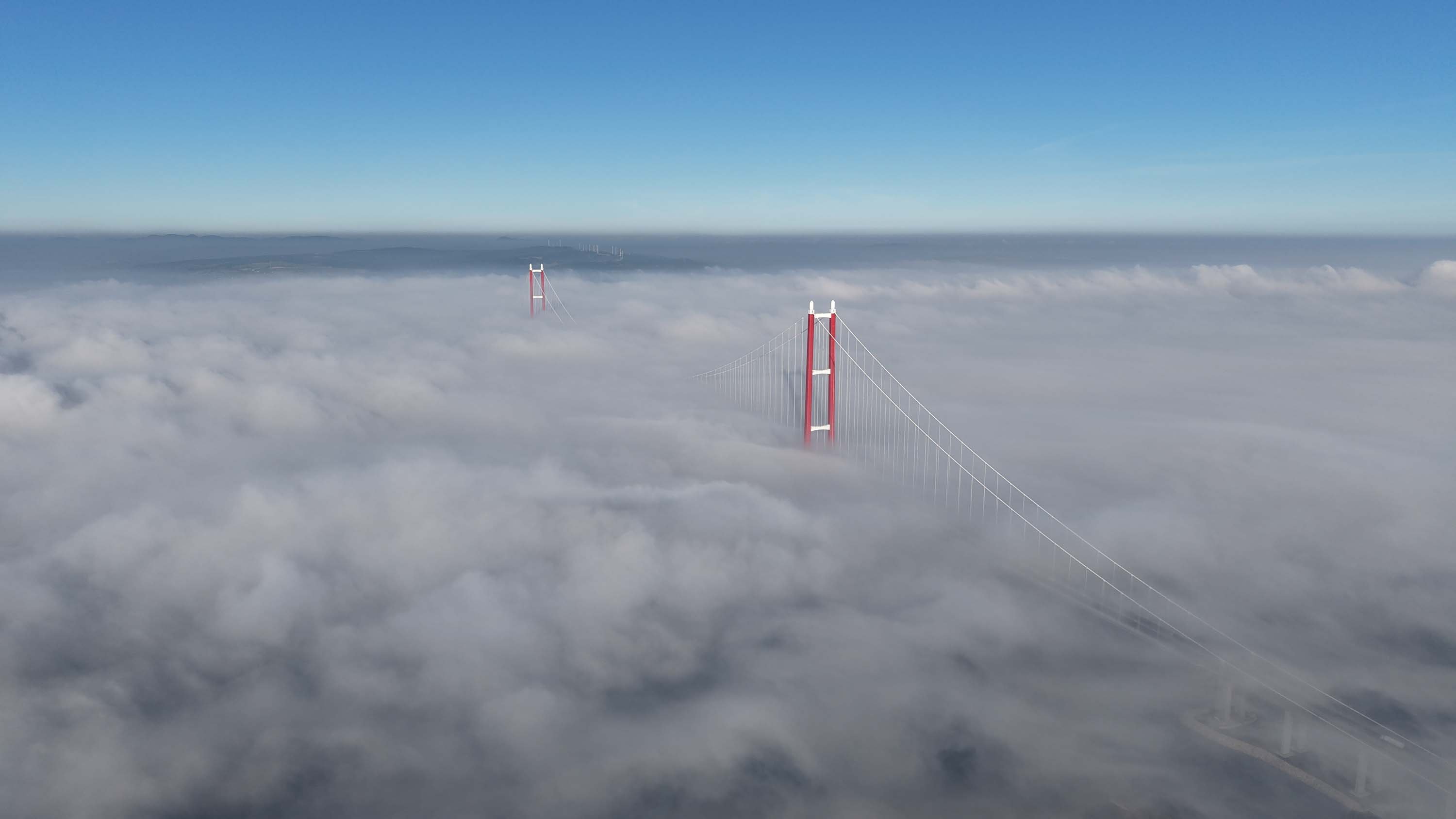 1915 Çanakkale Köprüsü sis altında