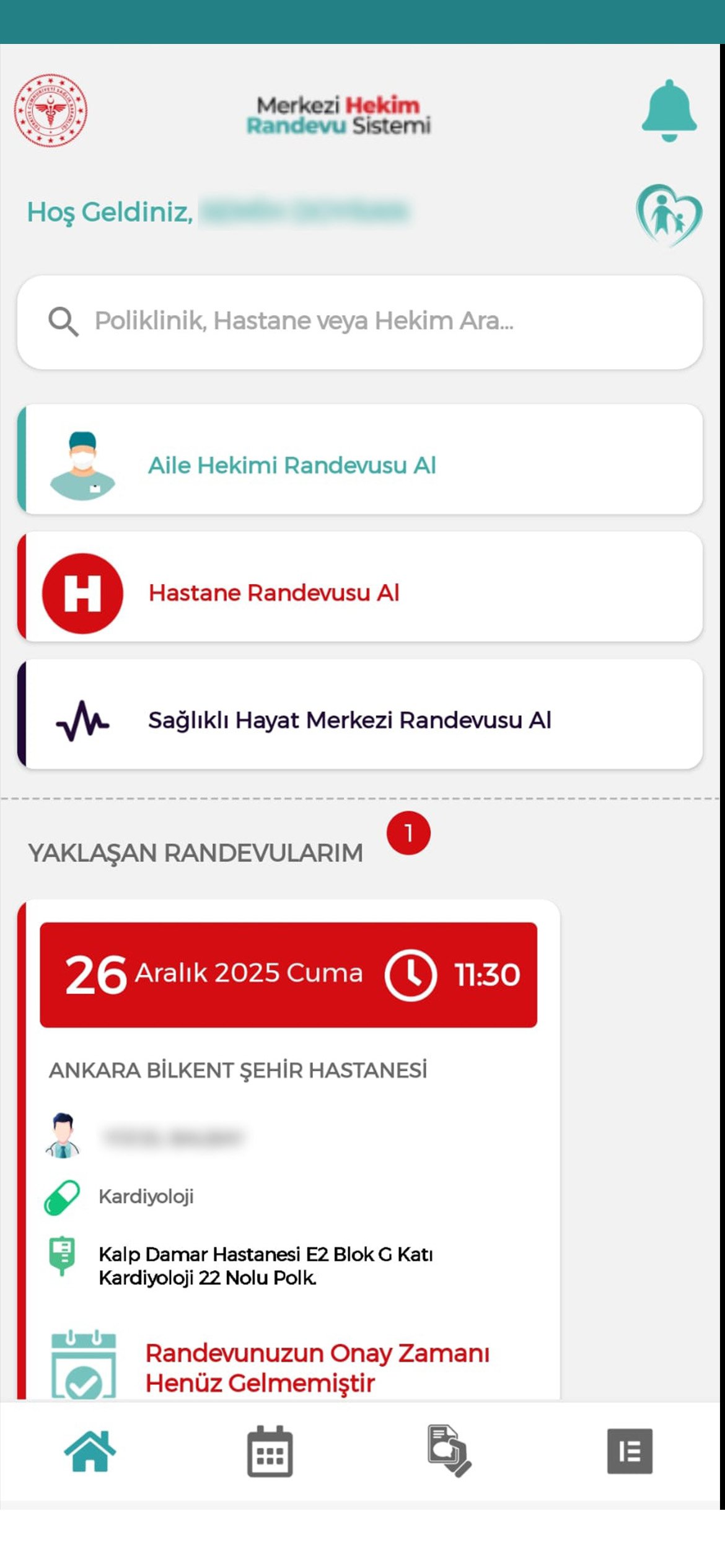 Sağlık Bakanlığı MHRS Randevu Sistemi