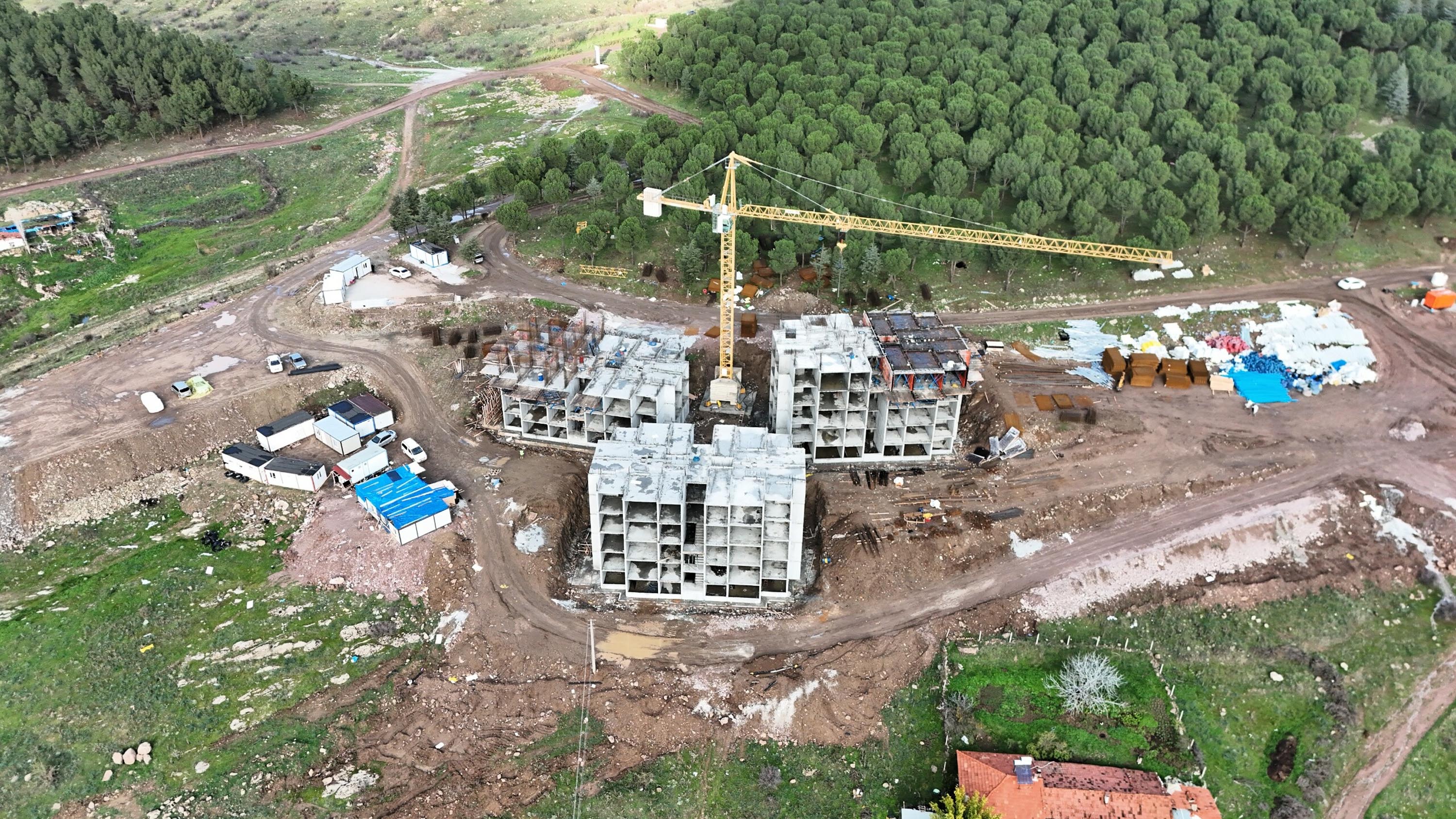 Sındırgı TOKİ konutları havadan görünüm